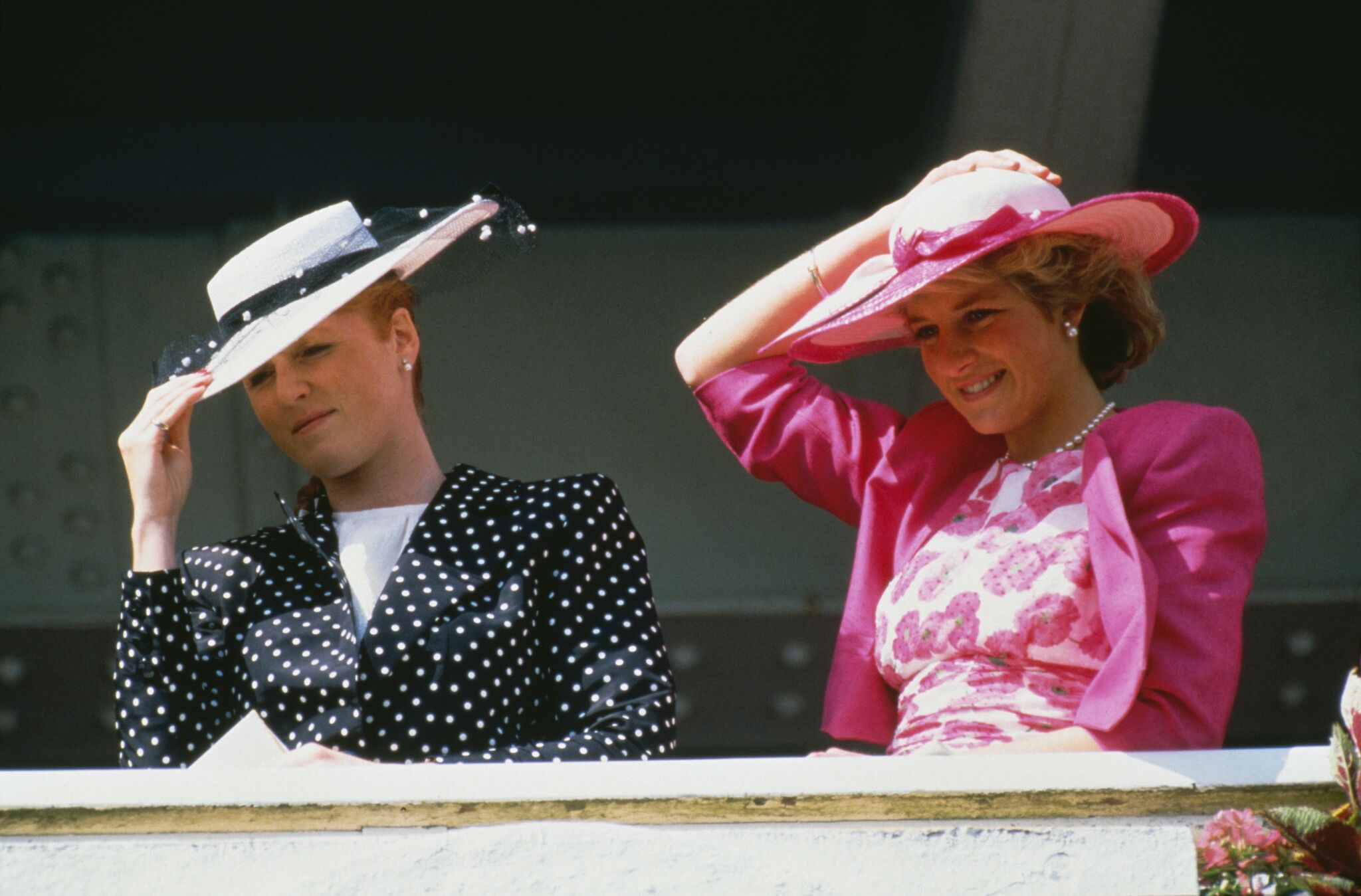 Sarah Ferguson and Princess Diana at Epsom