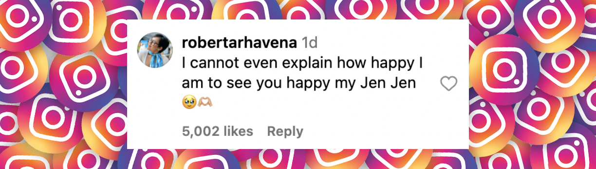 A netizen reacts to Jennifer Aniston's new partner, as posted on November 2, 2025 | Source: Instagram/jenniferaniston