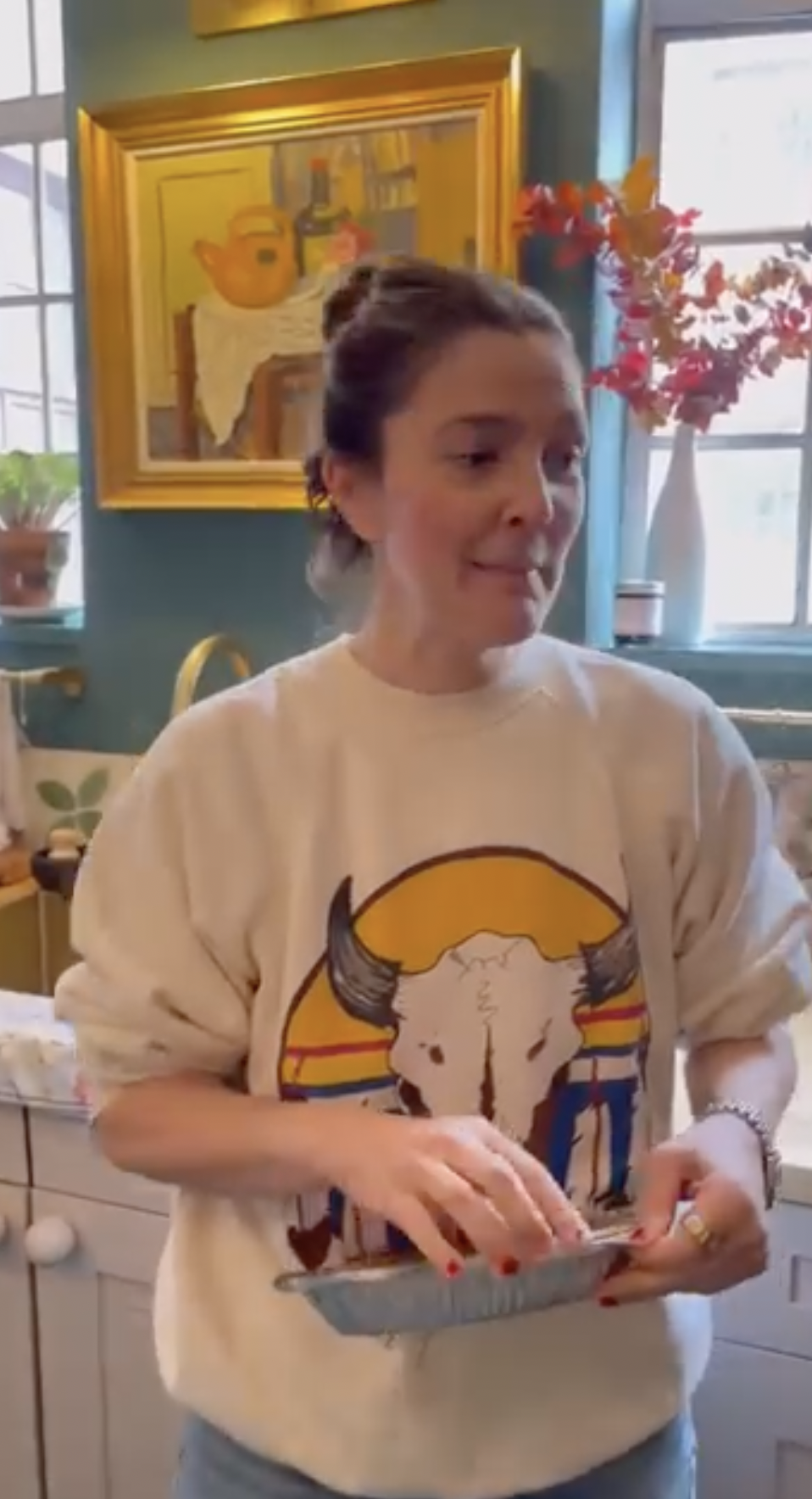 Inside Drew Barrymore's kitchen from a post dated February 4, 2025. | Source: Instagram/drewbarrymore