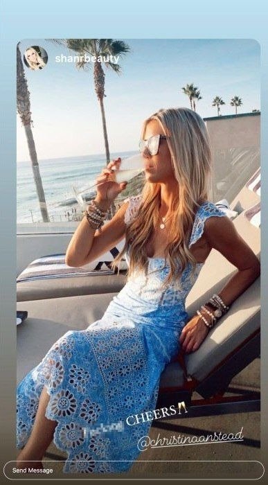 Christina Anstead lounges outside during a weekend in September | Photo: Getty Images