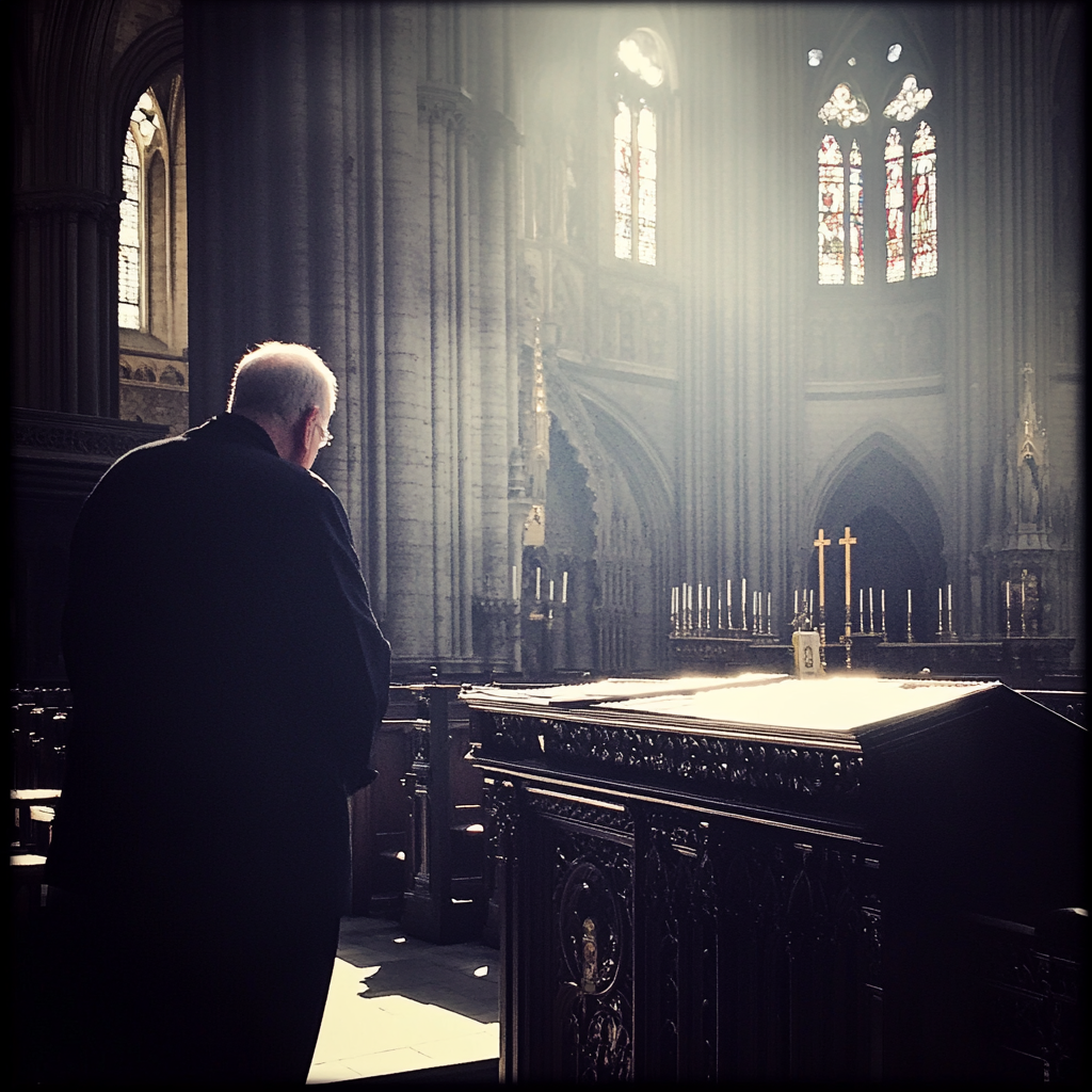 A priest in a cathedral | Source: Midjourney