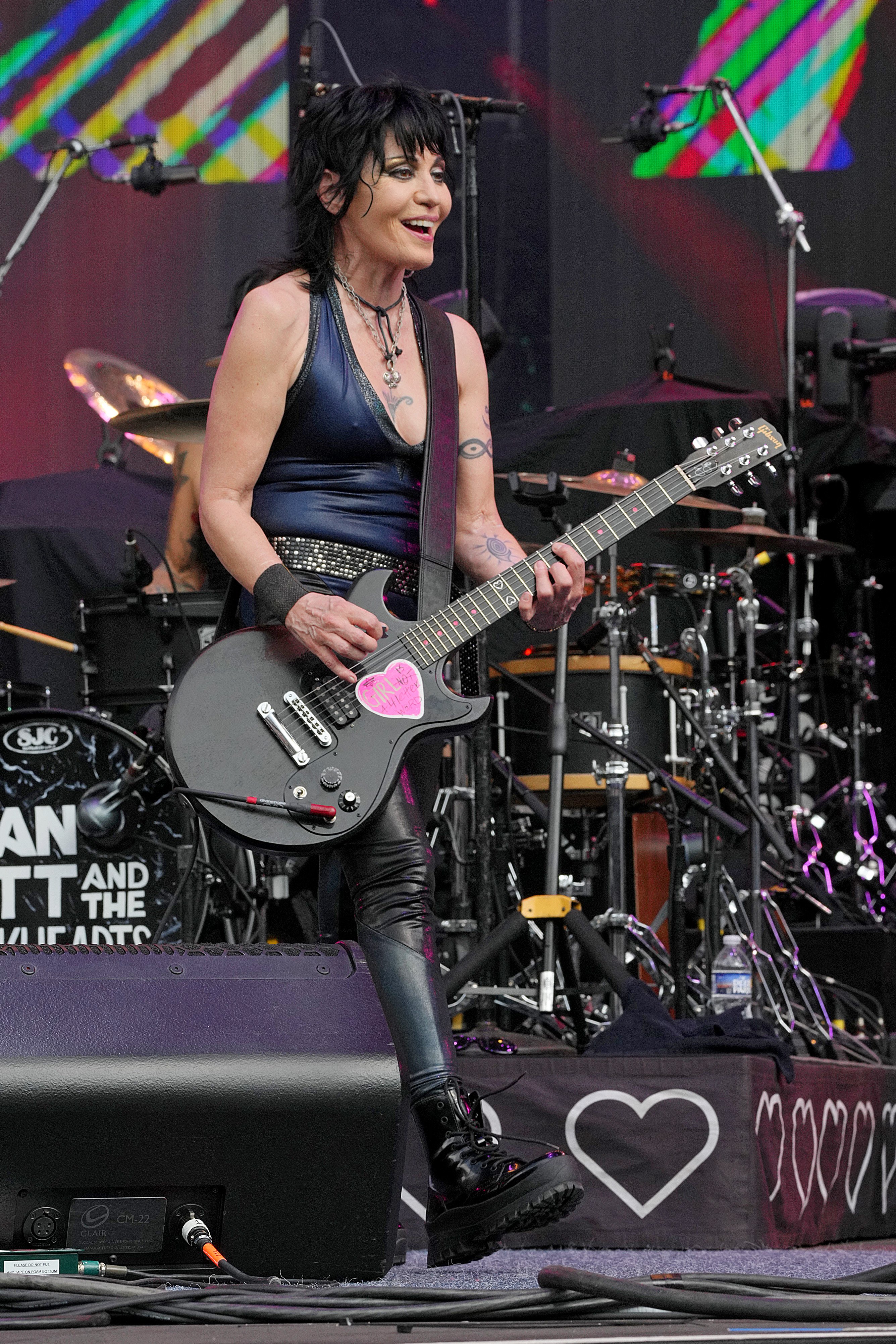 Joan Jett and The Blackhearts pictured as they perform onstage during The Stadium Tour at Truist Park on June 16, 2022, in Atlanta | Source: Getty Images