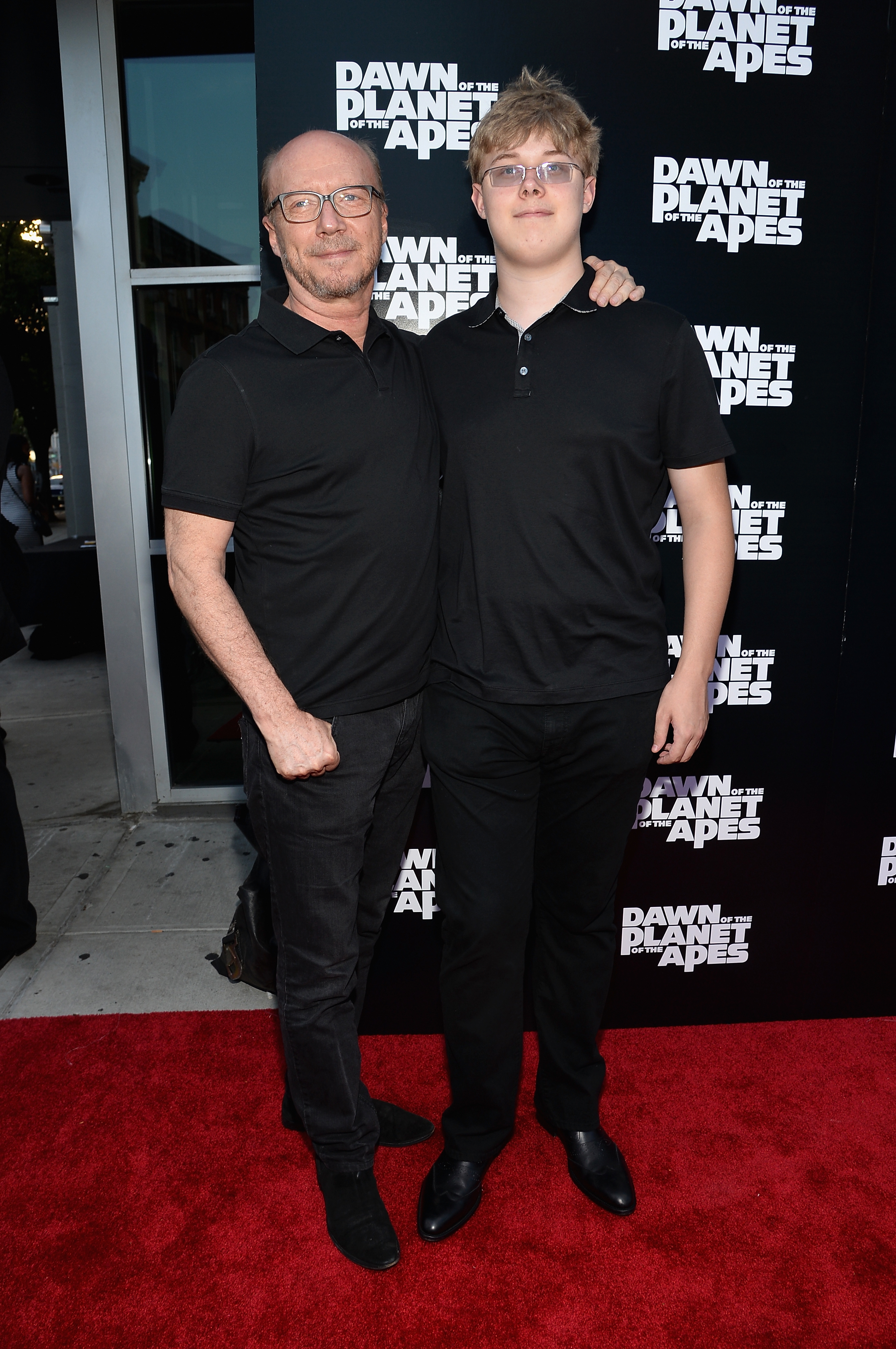 Paul and James Haggis at the "Dawn of the Planet of the Apes" premiere on July 8, 2014 in New York City | Source: Getty Images