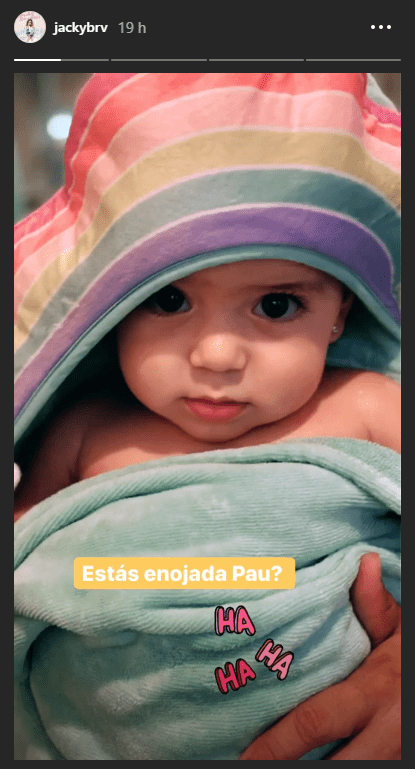Paula luego del baño. │Foto: Captura de Instagram/ jackybrv