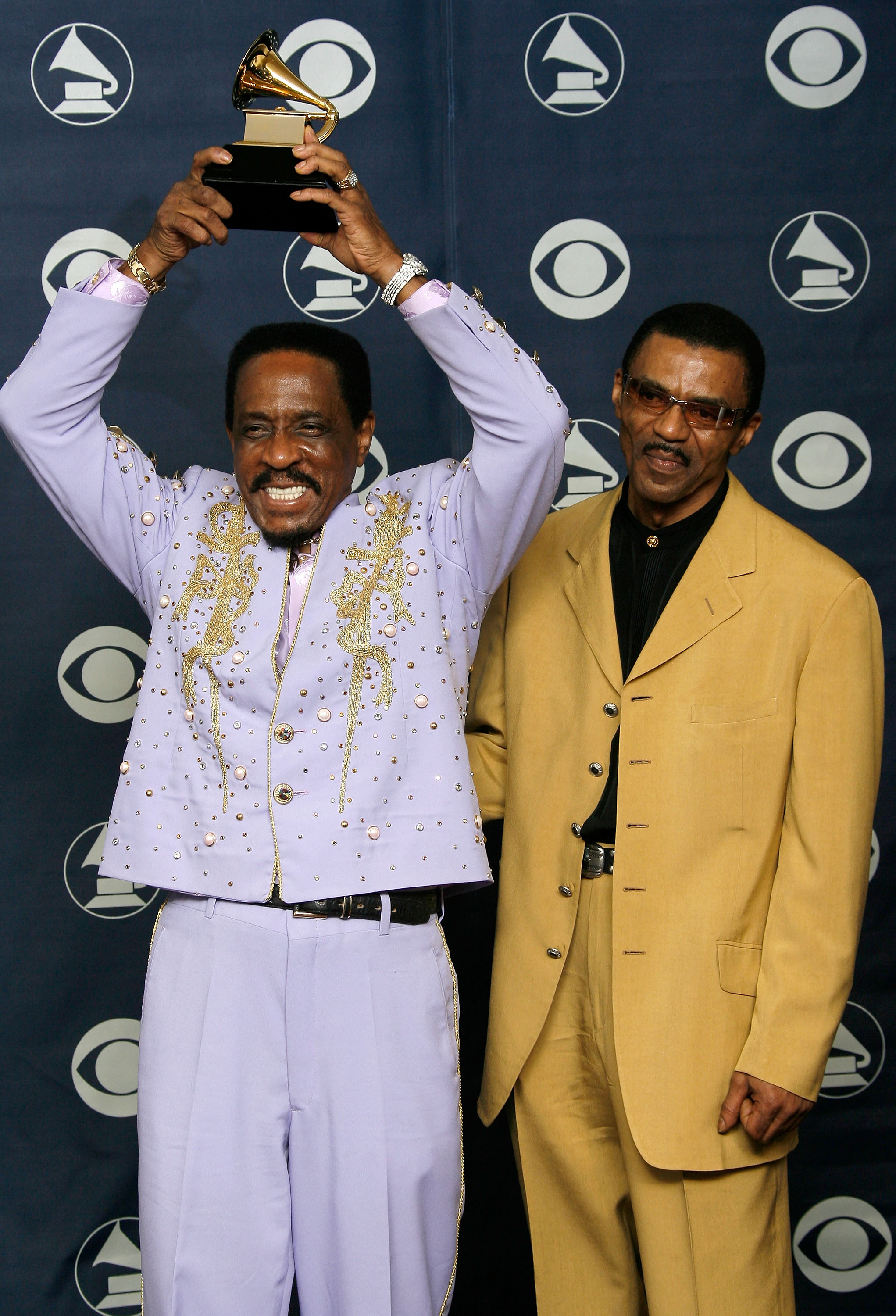 Ike Turner and Ike Turner Jr. pictured  in the press room at the 49th Annual Grammy Awards on February 11, 2007 | Source: Getty Images