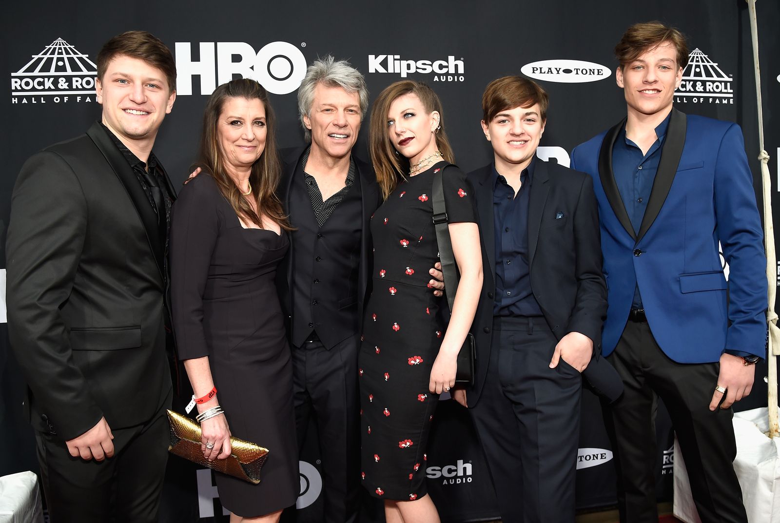  Jon Bon Jovi with his wife Hurley and their kids attend the 33rd Annual Rock & Roll Hall of Fame Induction Ceremony at Public Auditorium on April 14, 2018 in Cleveland, Ohio. | Photo: Getty Images