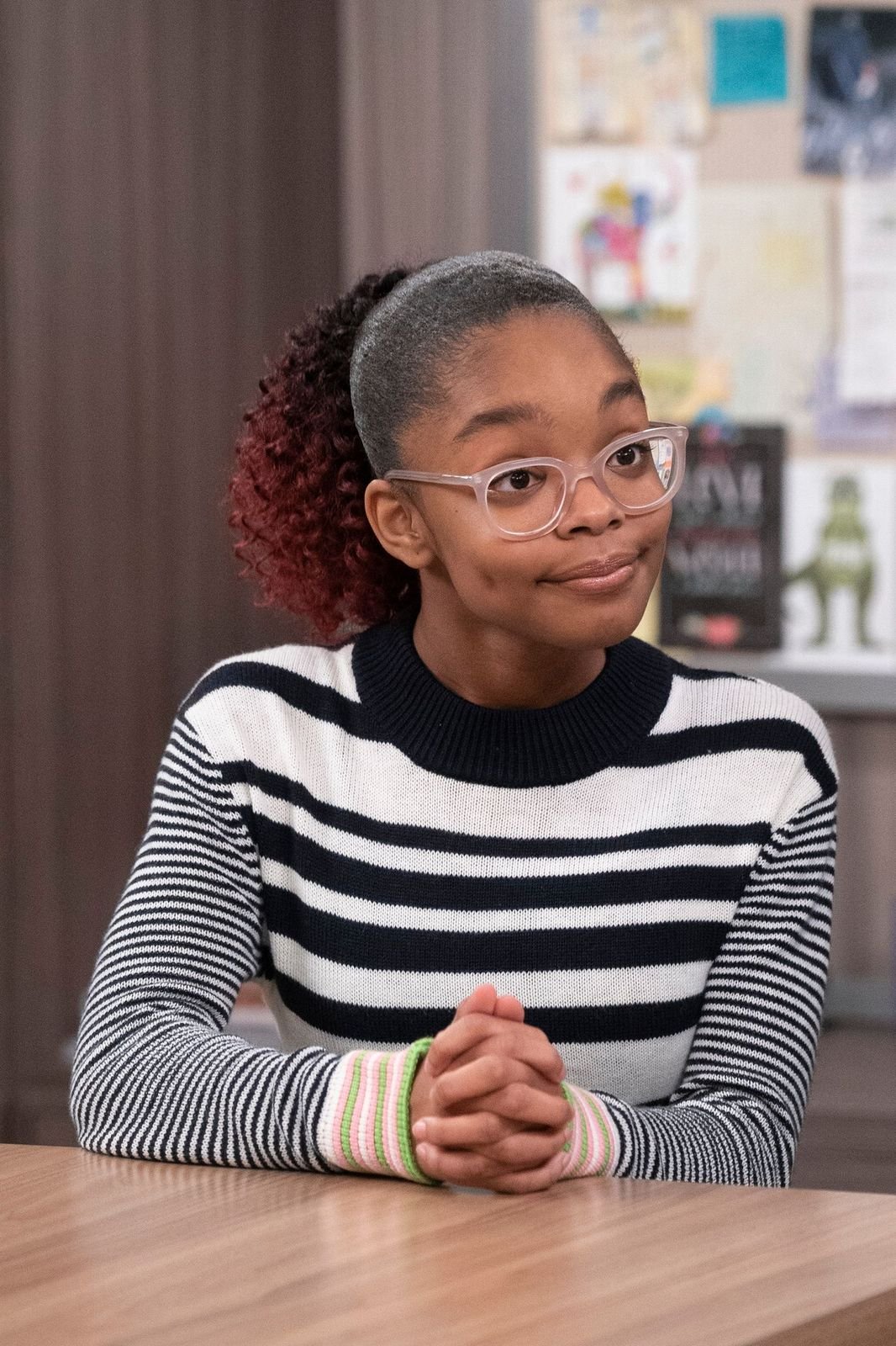 Marsai Martin on the set of the "Black-Ish" episode,"Is It Desert or Dessert" on March 8, 2019 | Photo: Getty Images