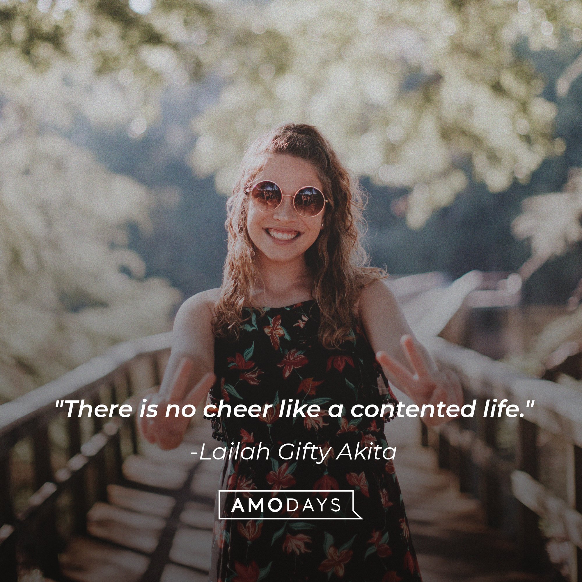 Lailah Gifty Akita’s quote: "There is no good cheer like to be content." | Image: AmoDays 