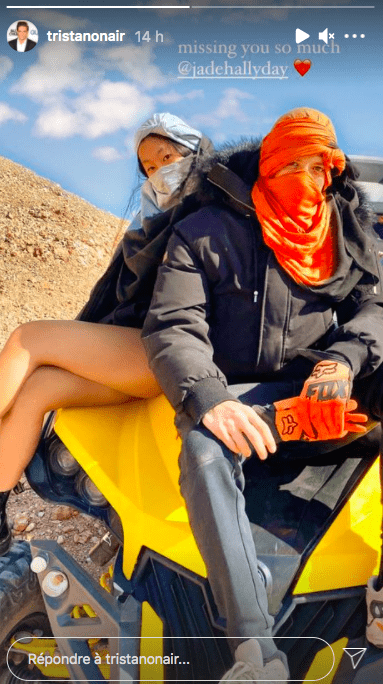 Tristan Garnier Labadie et Jade Hallyday. | Photo : Instagram/tristanonair