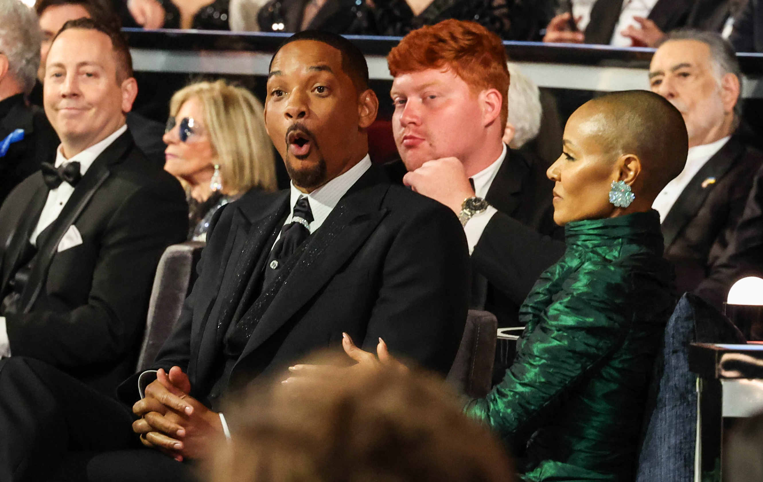 Will Smith and Jada Pinkett watch the show at the 94th Academy Awards at the Dolby Theatre at Ovation Hollywood on Sunday, March 27, 2022 | Source: Getty Images