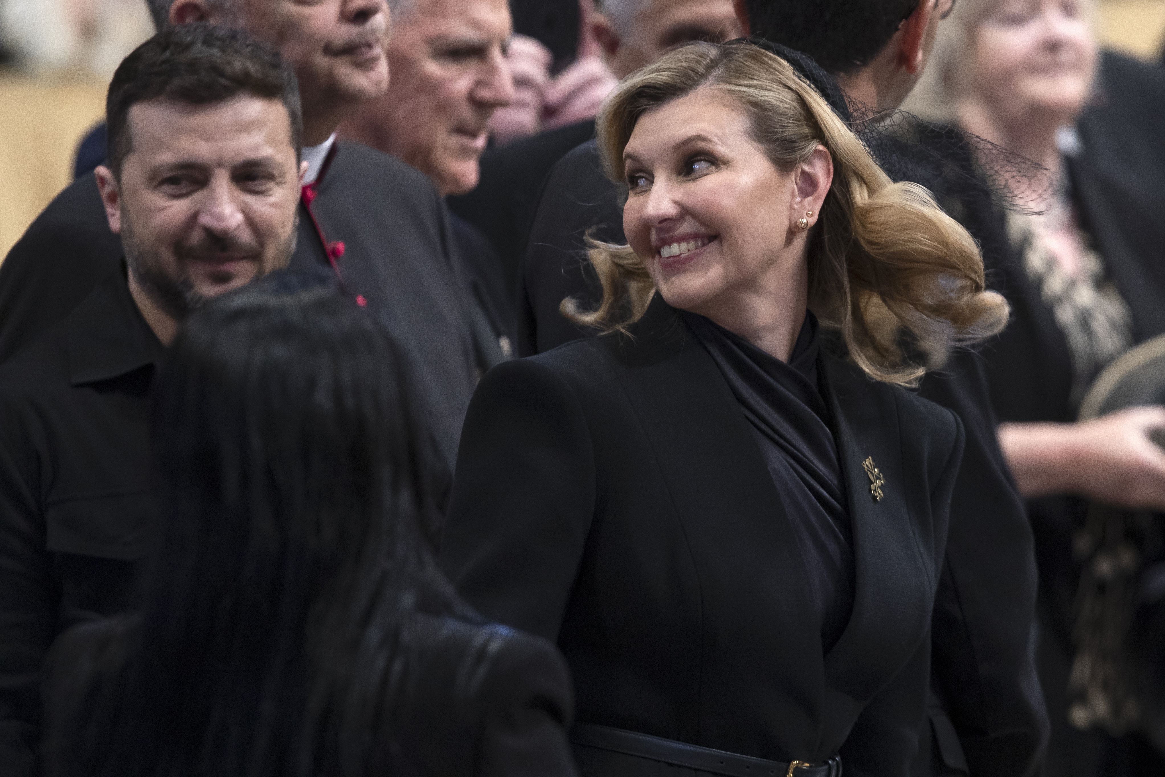 Ukrainian President Volodymyr Zelenskyy and First Lady Olena Zelenska attend the Inauguration Mass for Pope Leo XIV at St. Peter's Square. | Source: Getty Images