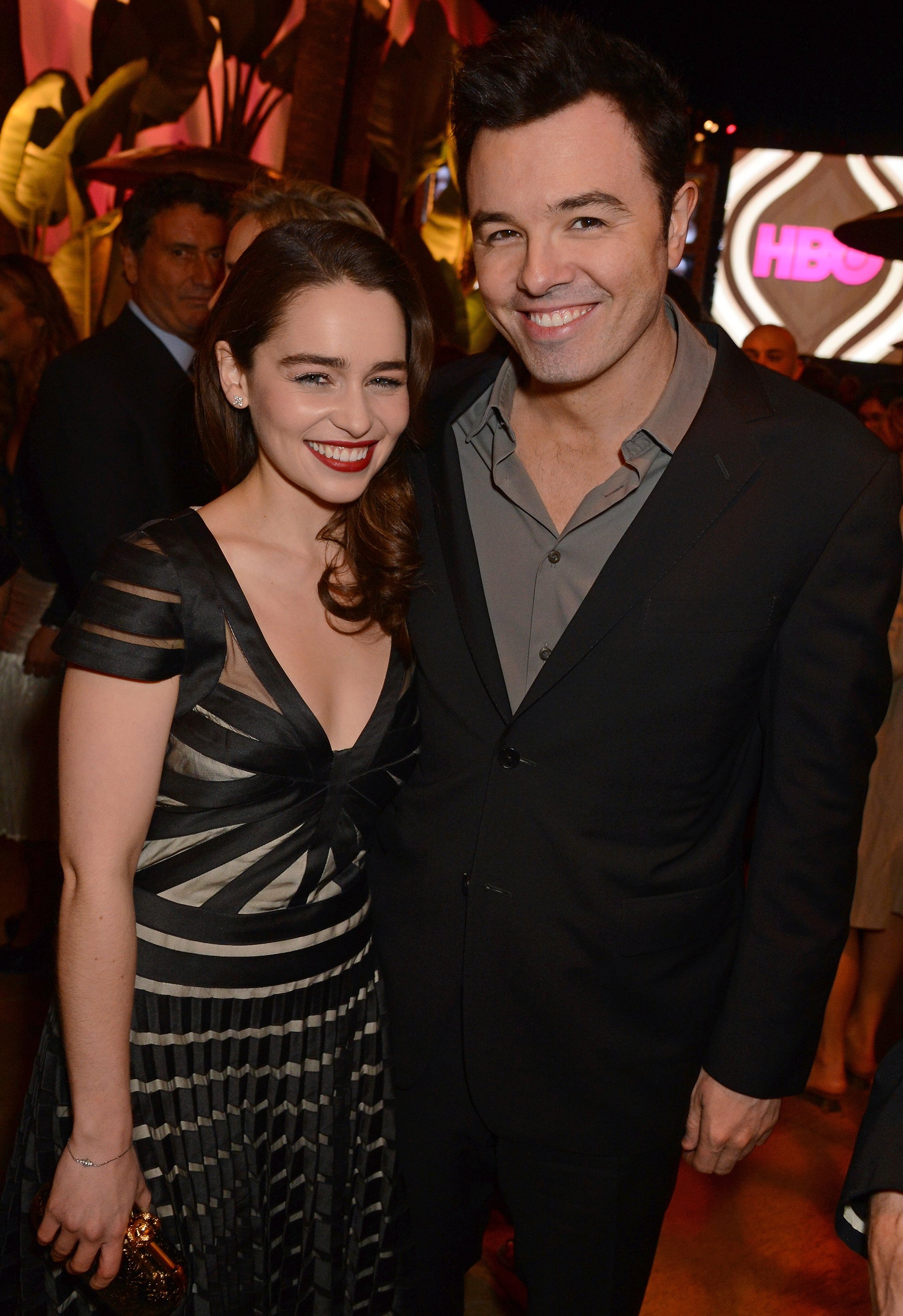 Emilia Clarke and Seth McFarlane attend HBO's Official Golden Globe Awards After Party held at Circa 55 Restaurant at The Beverly Hilton Hotel on January 13, 2013, in Beverly Hills, California. | Source: Getty Images