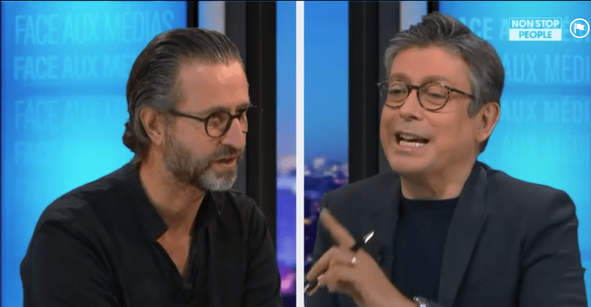 Nicolas Pernikoff et Jacques Sanchez sur le plateau de "Face aux Médias" | Photo : Non Stop People
