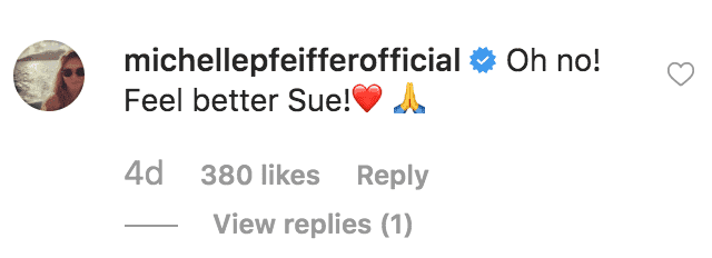 Michelle Pfeifer sends Susan Sarandon well wishes after she shares a picture of an eye injury | Source: instagram.com/susansarandon