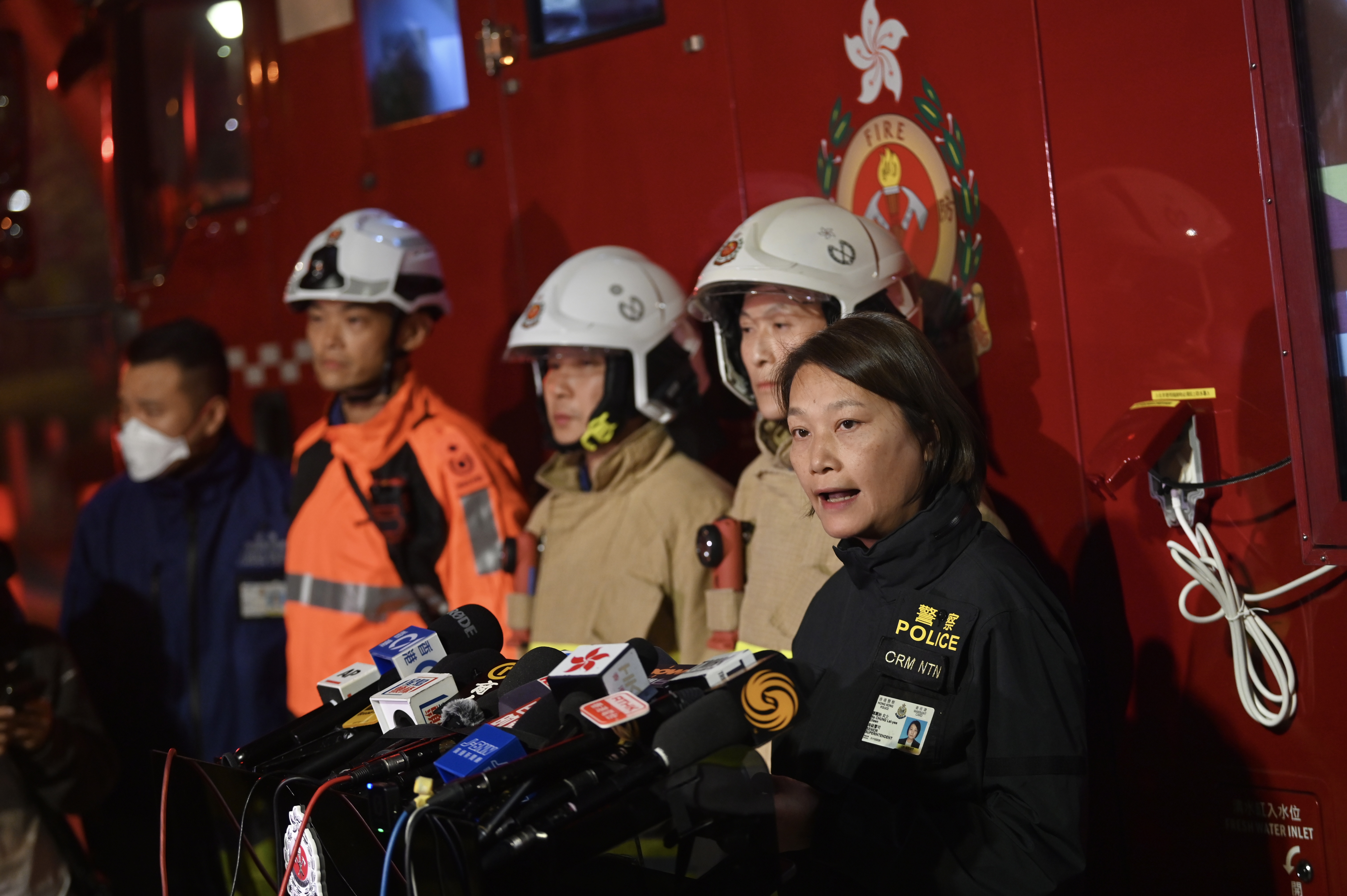 Senior Superintendent Eileen Chung Lai-yee speaks during a press briefing at the New Territories North Regional Headquarters in Hong Kong on November 27, 2025 | Source: Getty Images