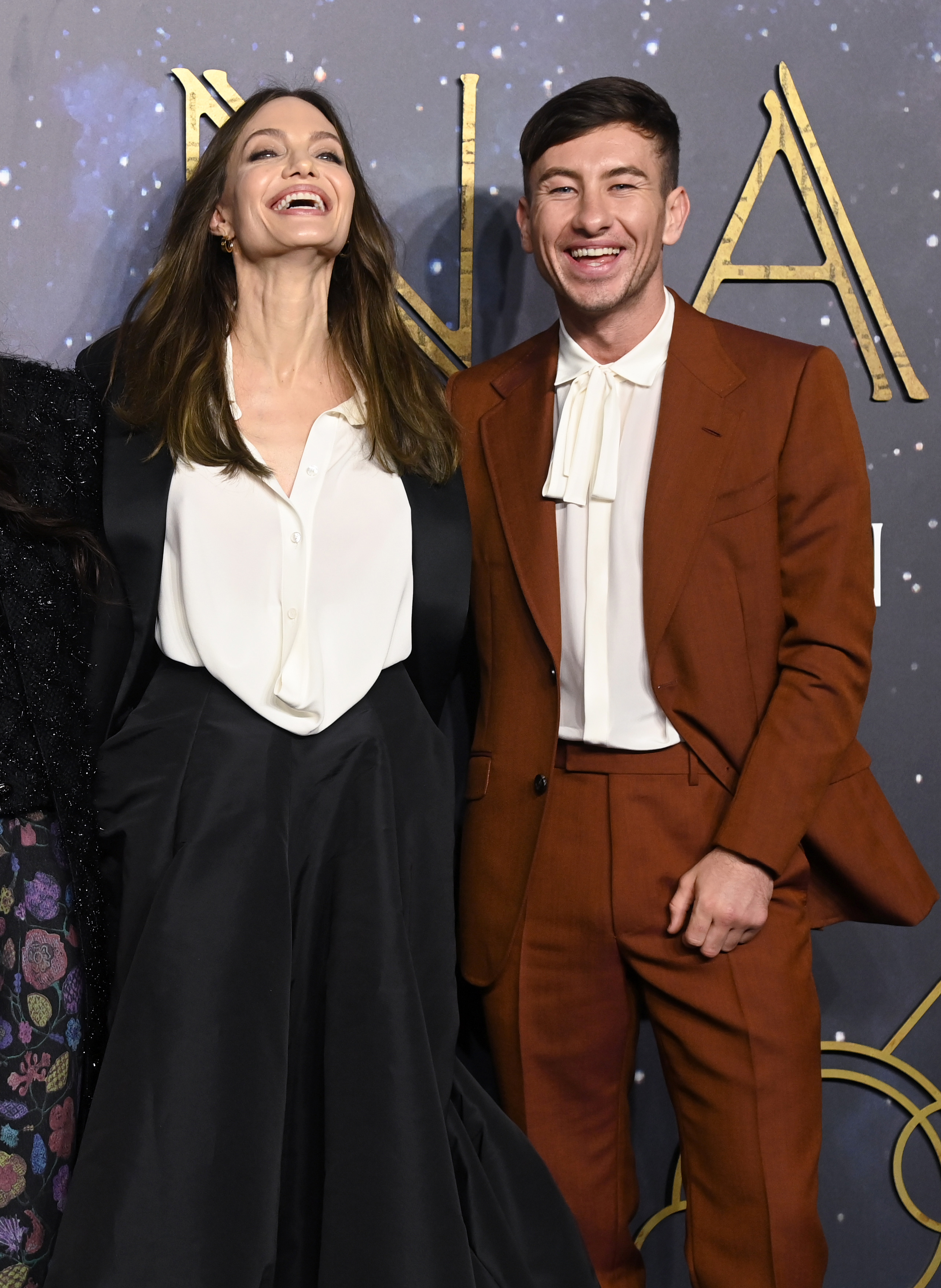 Barry Keoghan pictured with Angelina Jolie on October 27, 2021 | Source: Getty Images
