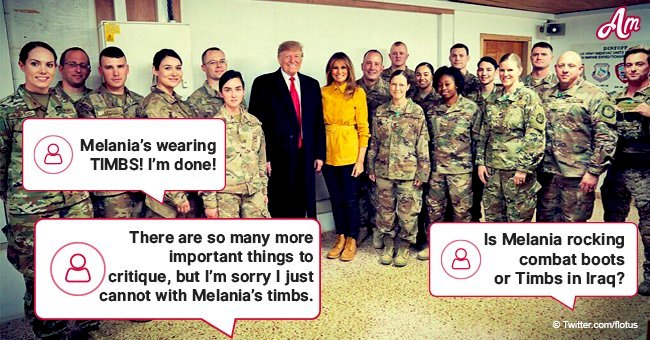 Melania Trump faces backlash for wearing rough boots during a surprise visit to the troops 