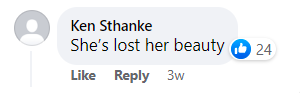 The comment talking about how Basinger "lost her beauty" posted as a comment on the Facebook post published on April 3, 2023 | Source: Facebook.com/Hollywood Life