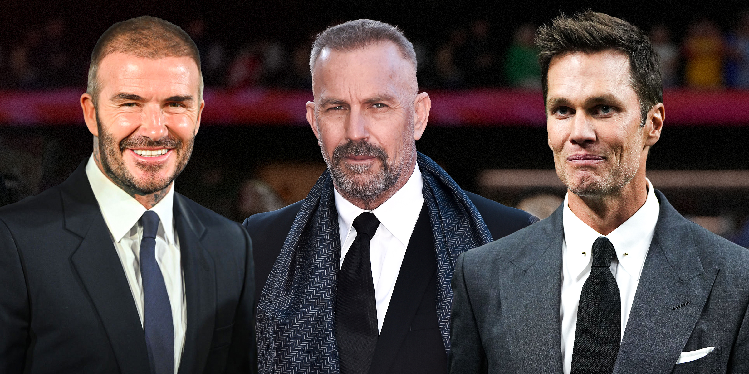 David Beckham | Kevin Costner | Tom Brady | Source: Getty Images