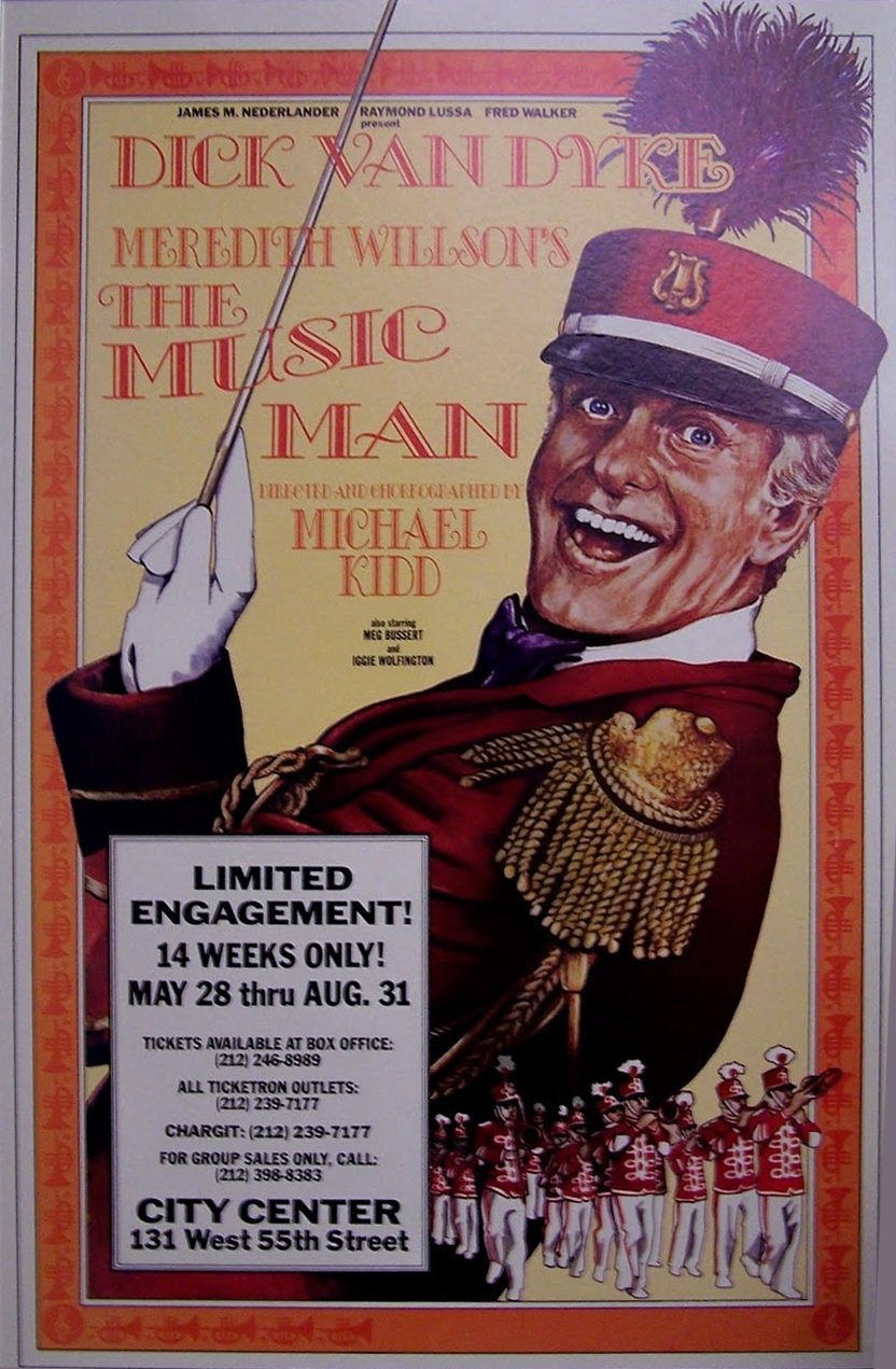 Original theatre poster for "The Music Man" -- 1980 Broadway revival | Source: Wikimedia Commons/ Fair use image