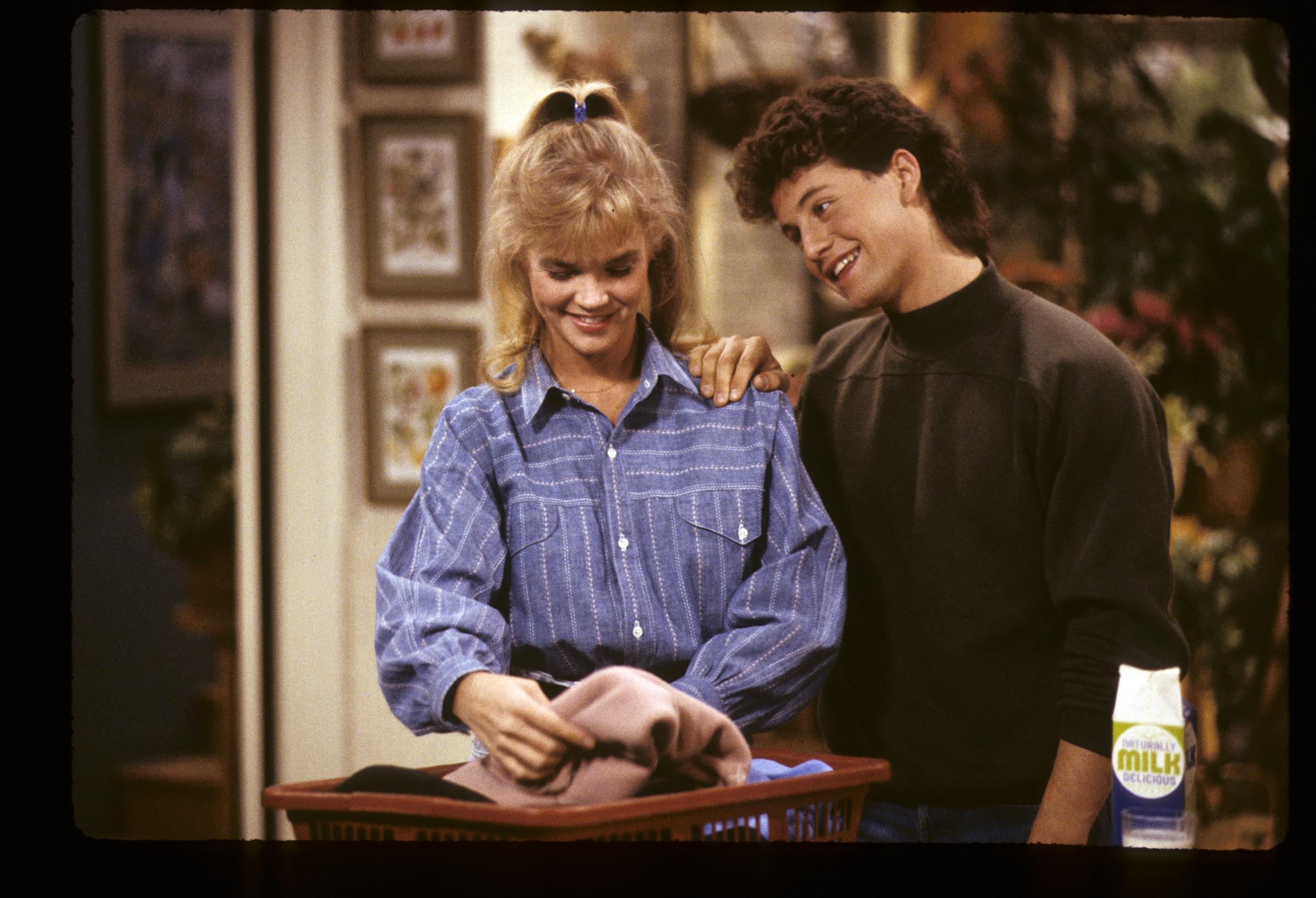 Julie McCullough and Kirk Cameron for "Growing Pains" in 1989 | Source: Getty Images