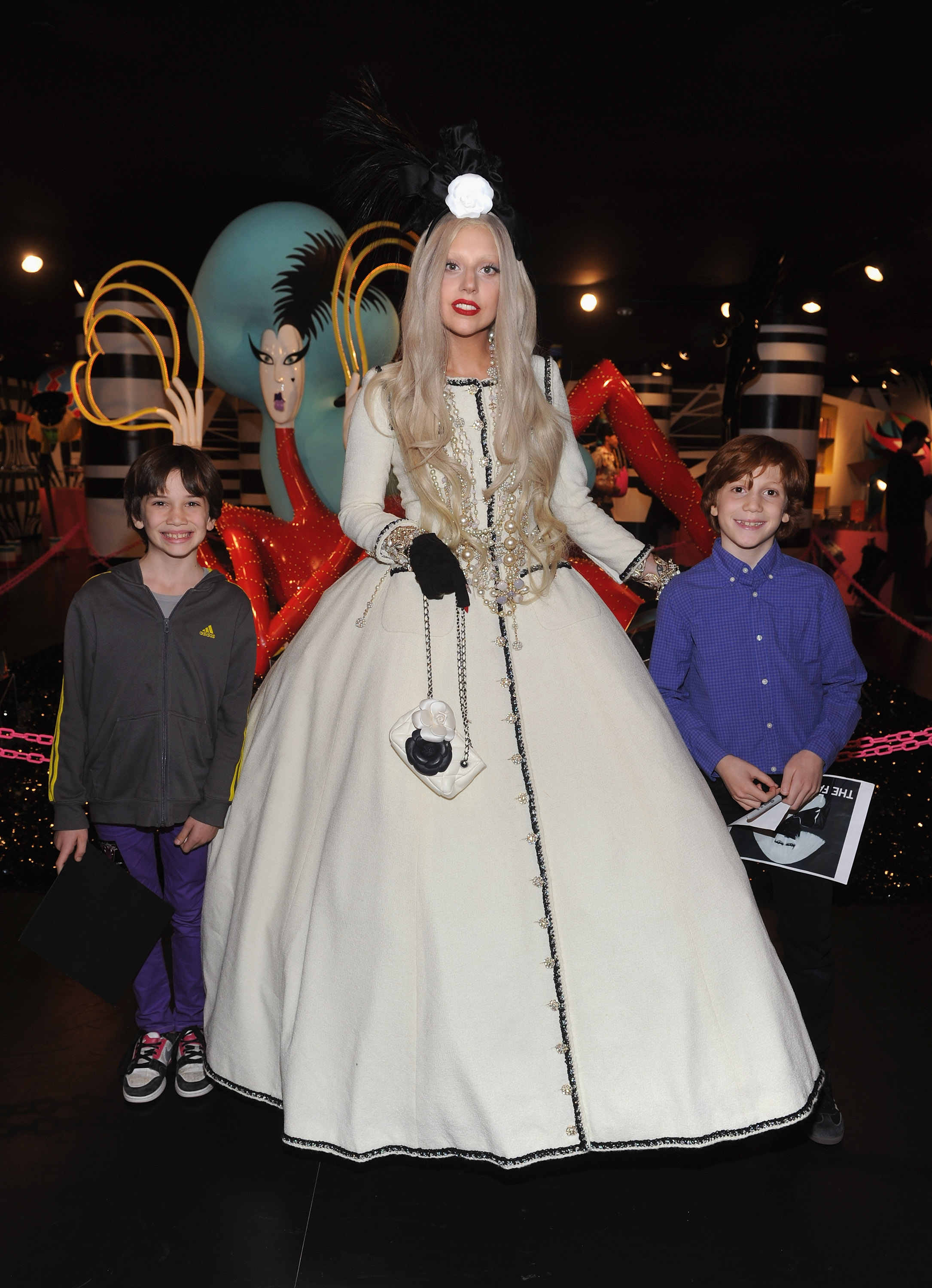Lady Gaga with young fans in New York City on November 21, 2011| Source: Getty Images