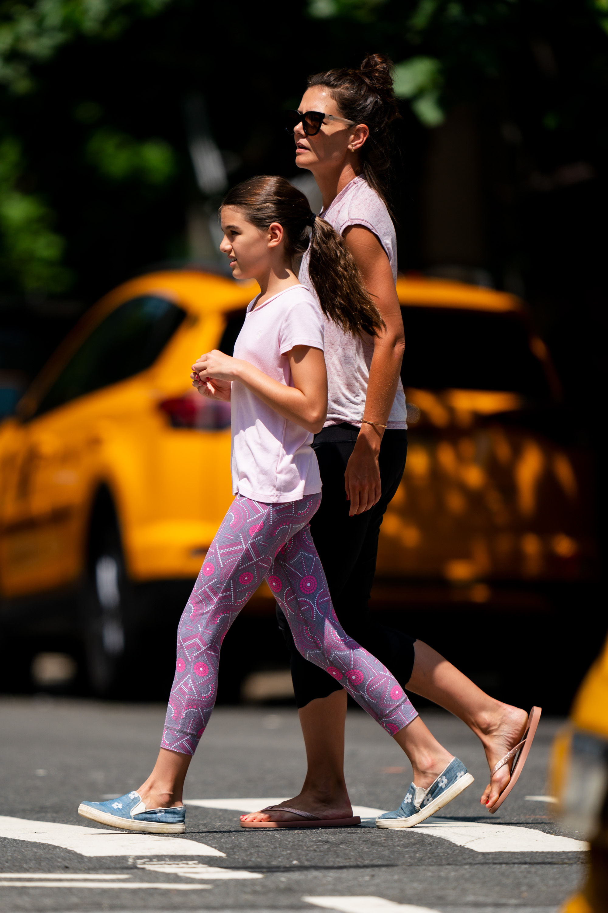Katie Holmes and Suri Cruise spotted in the Upper West Side on July 22, 2019 in New York City. | Source: Getty Images