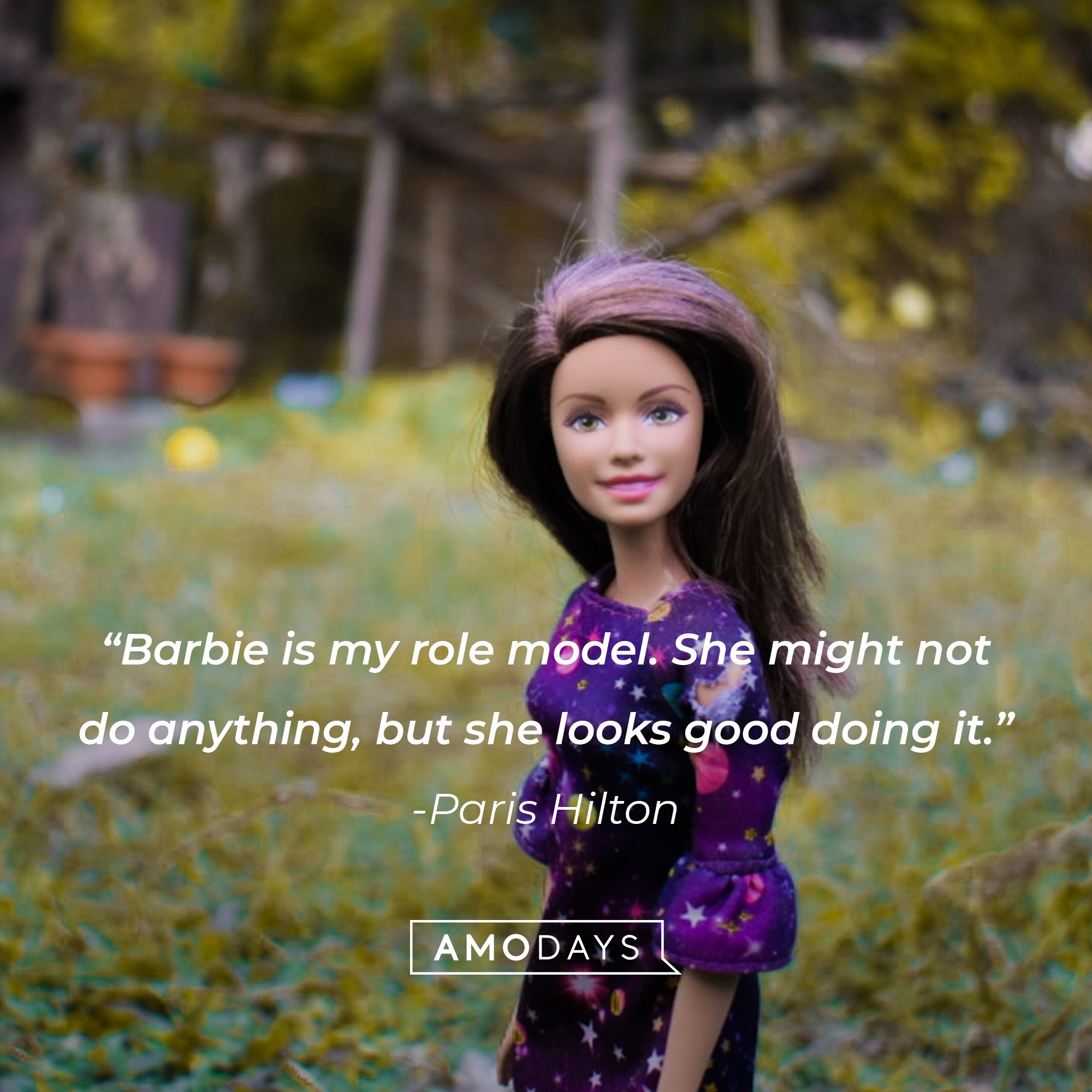 Paris Hilton's quote: "Barbie is my role model. She might not do anything, but she looks good doing it." | Image: AmoDays