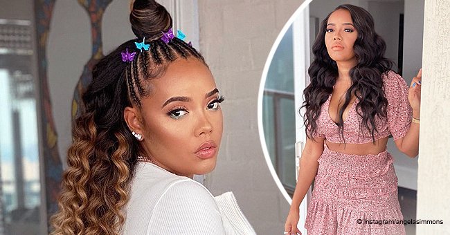 Guhh S Angela Simmons Stuns In A Photo As She Rocks Plunging Crop Top Matching Frilly Skirt