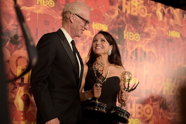 Brad Hall and Julia Louis-Dreyfus attend HBO's Official 2015 Emmy After Party at The Plaza at the Pacific Design Center on September 20, 2015, in Los Angeles, California. | Source: Getty Images.