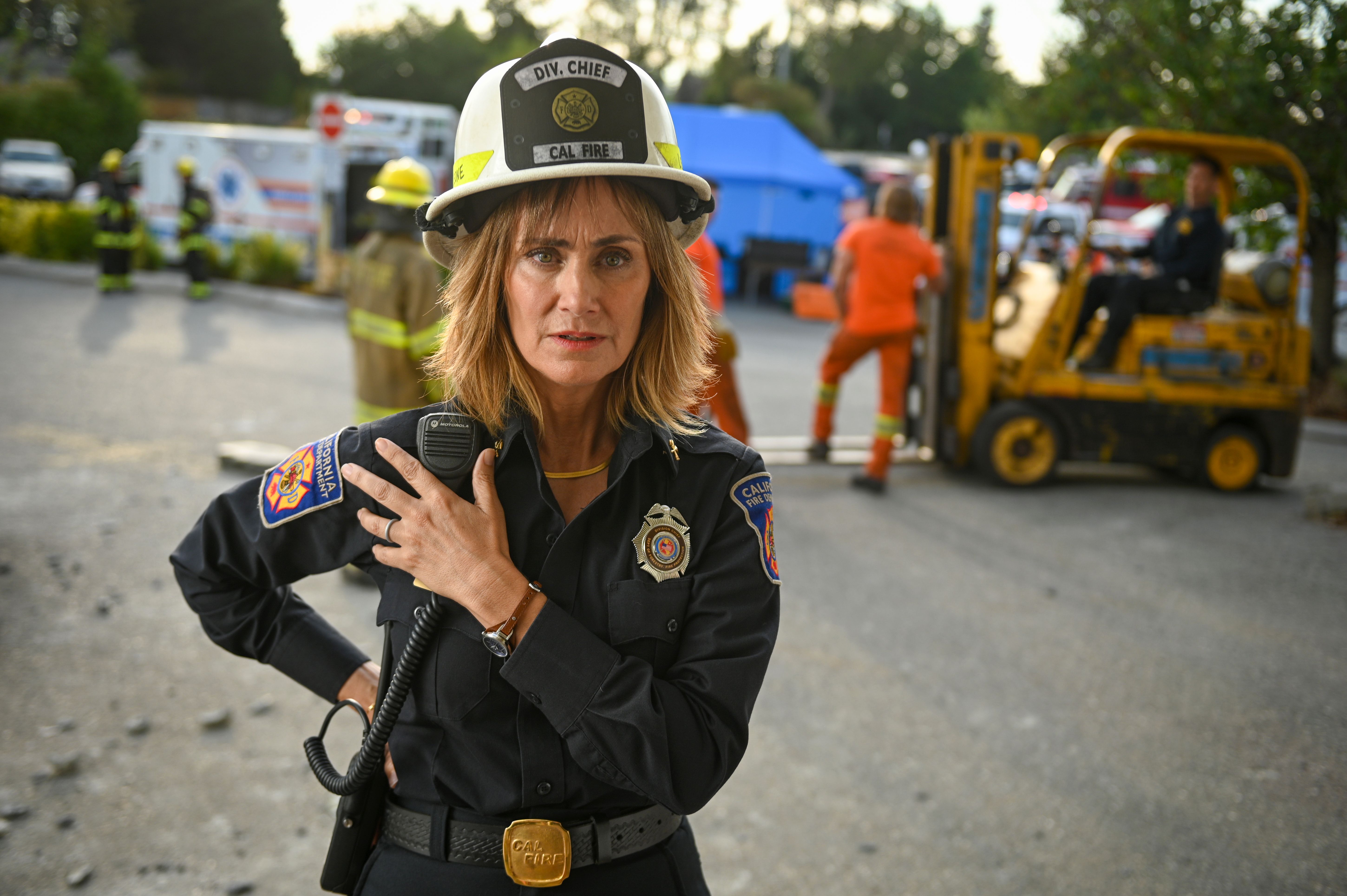 Diane Farr as Sharon Leone in "Fire Country." | Source: Getty Images