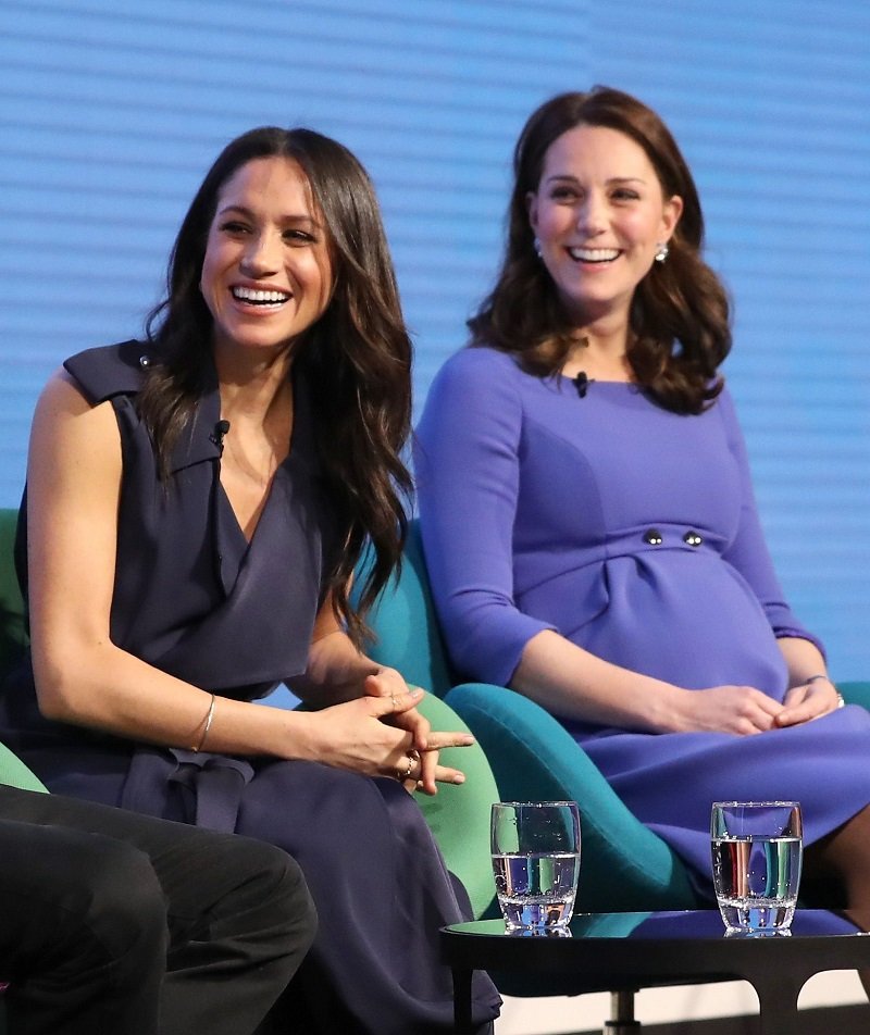 Meghan Markle and Kate Middleton attending the first annual Royal Foundation Forum in London, England in February 2018. | Image: Getty Images.