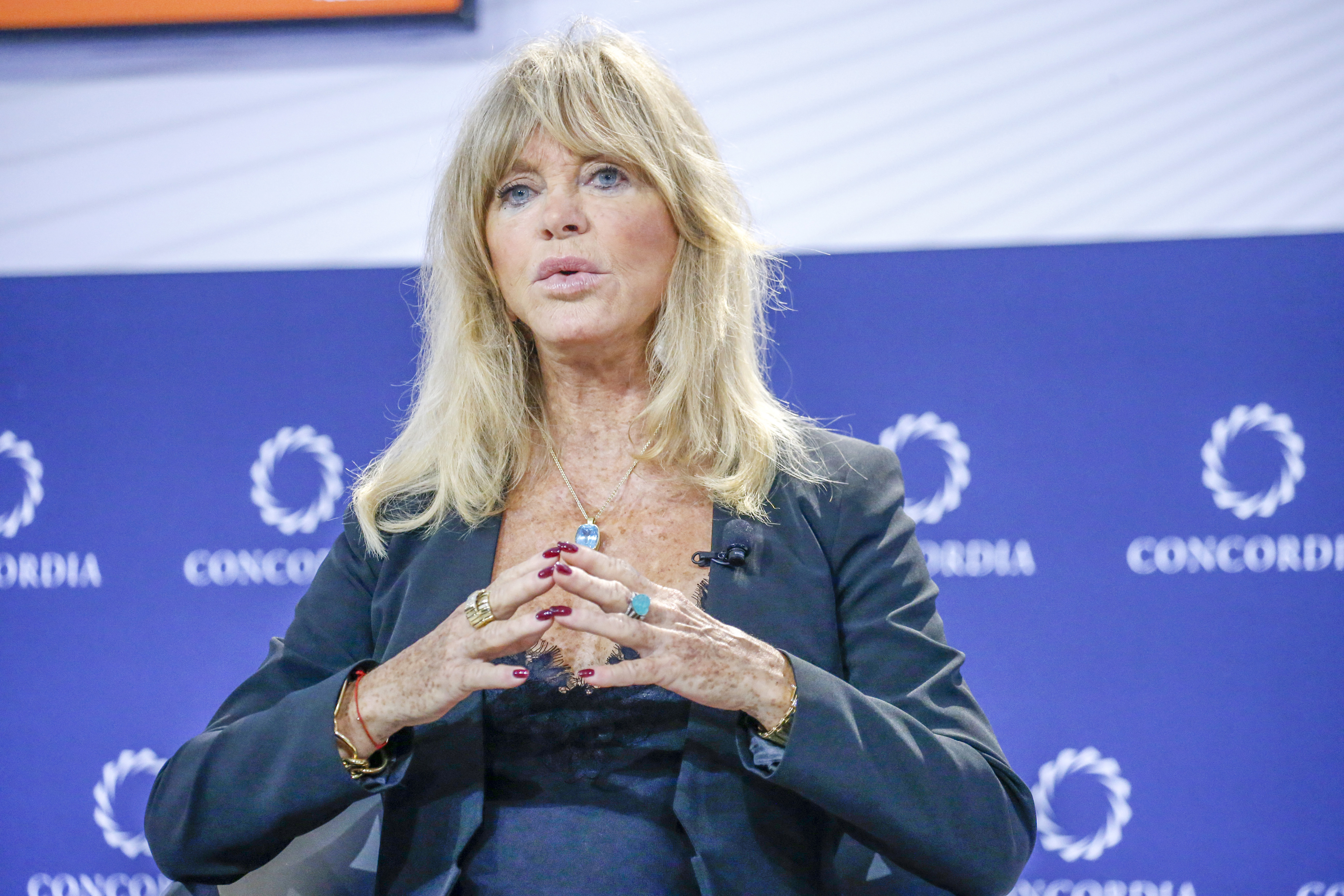 Goldie Hawn speaks during the 2022 Concordia Annual Summit in New York City | Source: Getty Images
