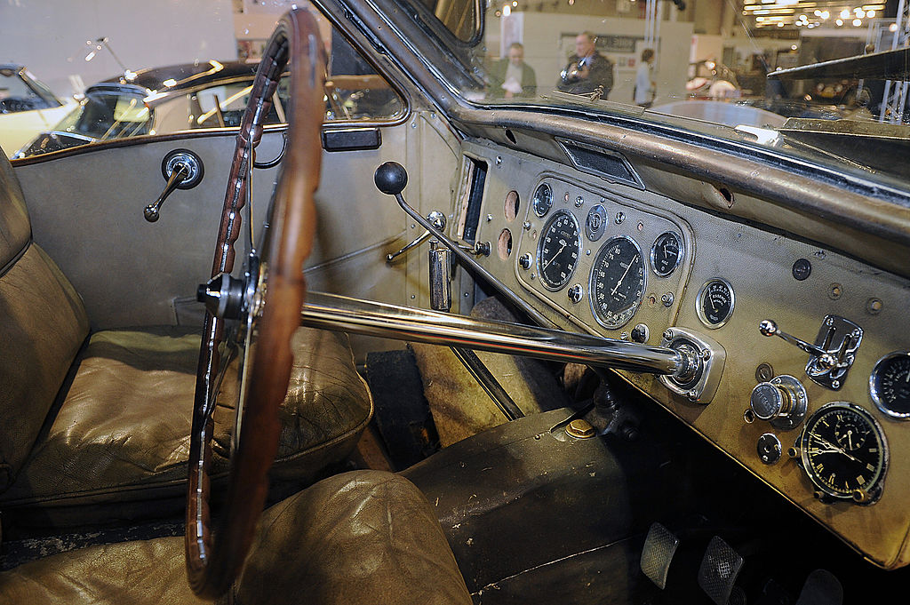 The interior of a rare 1937 Bugatti Type 57S Atalante sports car is seen at the Retromobile auto show in Paris, France, on Friday, Feb. 6, 2009. The automobile, found in a U.K. garage, is to be auctioned by Bonhams on Saturday. | Source: Antoine Antoniol/Bloomberg via Getty Images)