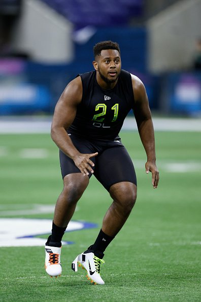 Justin Herron at Lucas Oil Stadium on February 28, 2020 in Indianapolis, Indiana. | Photo: Getty Images