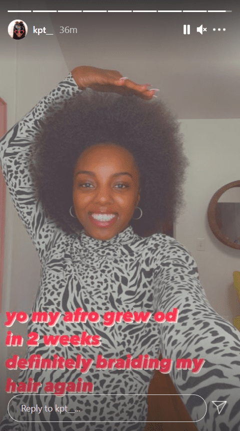 Kaela Tucker showing off her afro in a selfie posted to Instagram. | Source: Instagram/kpt_ 