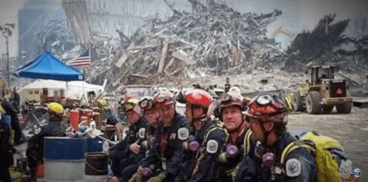 Firefighters at ground zero after the 9/11 | Sounce: Youtube/ABC7News