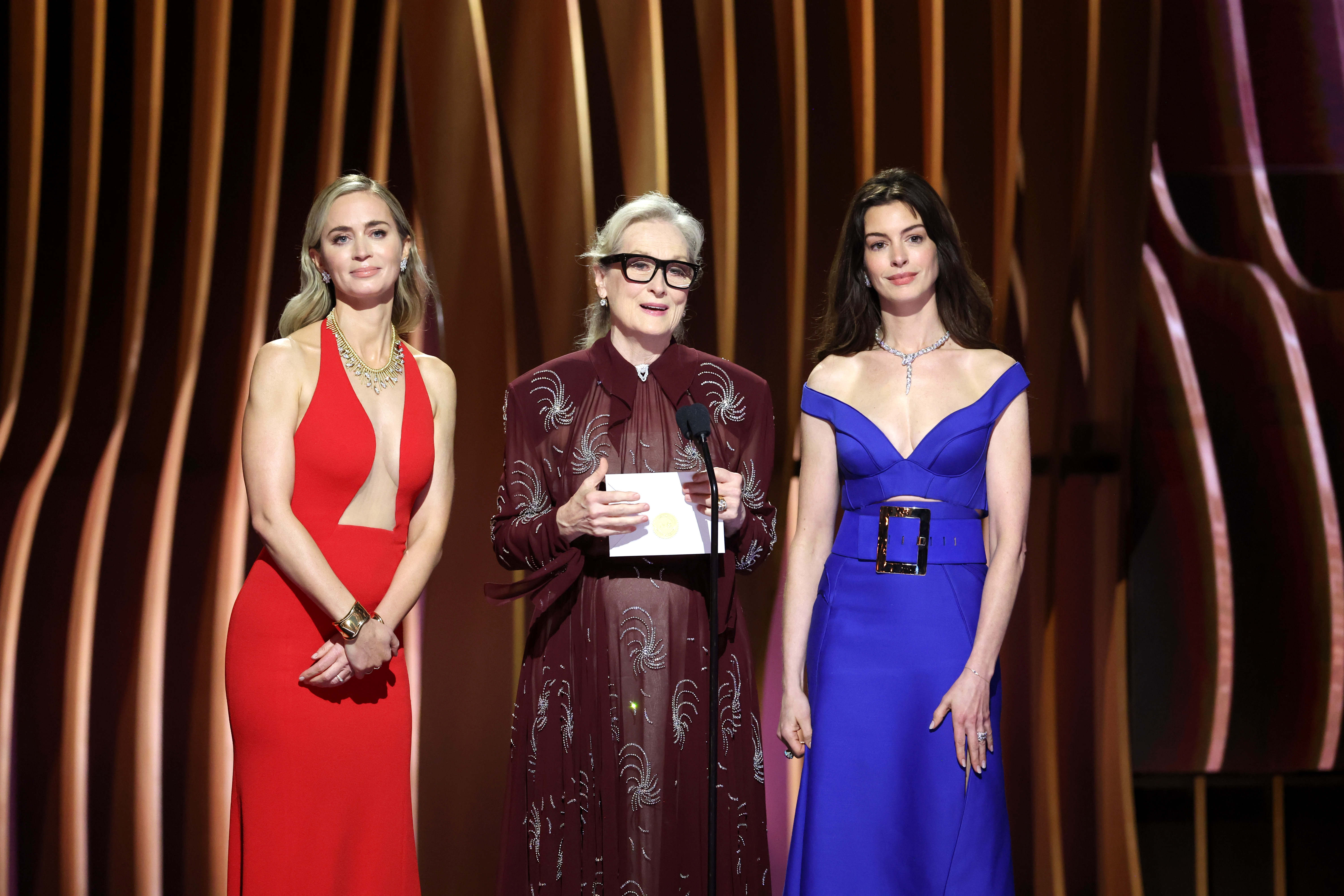 Emily Blunt, Meryl Streep, and Anne Hathaway, 2024 | Source: Getty Images