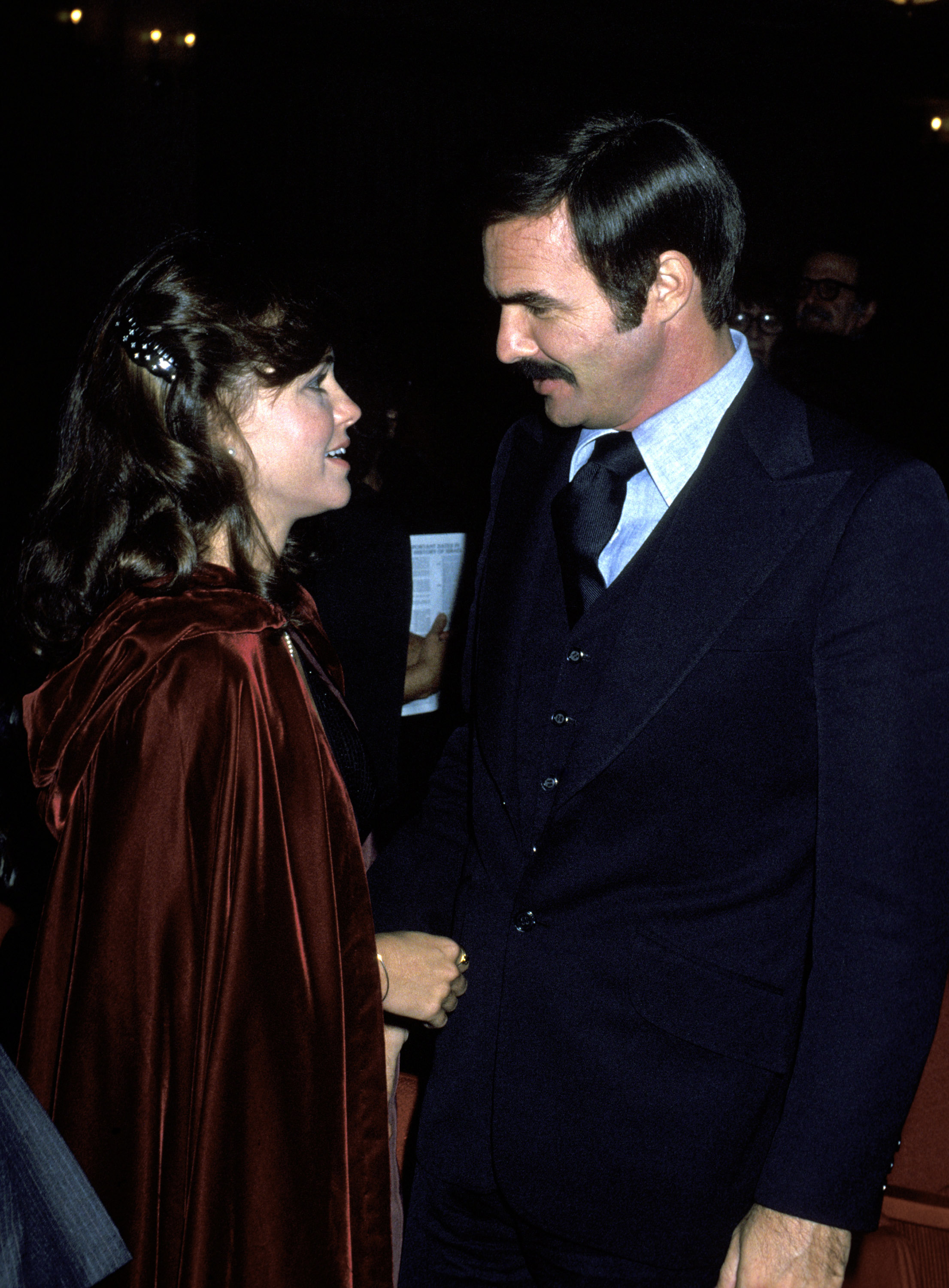 Sally Field and Burt Reynolds during the "Golda" Gala at Tower Suite on November 5, 1977 in New York City | Source: Getty Images