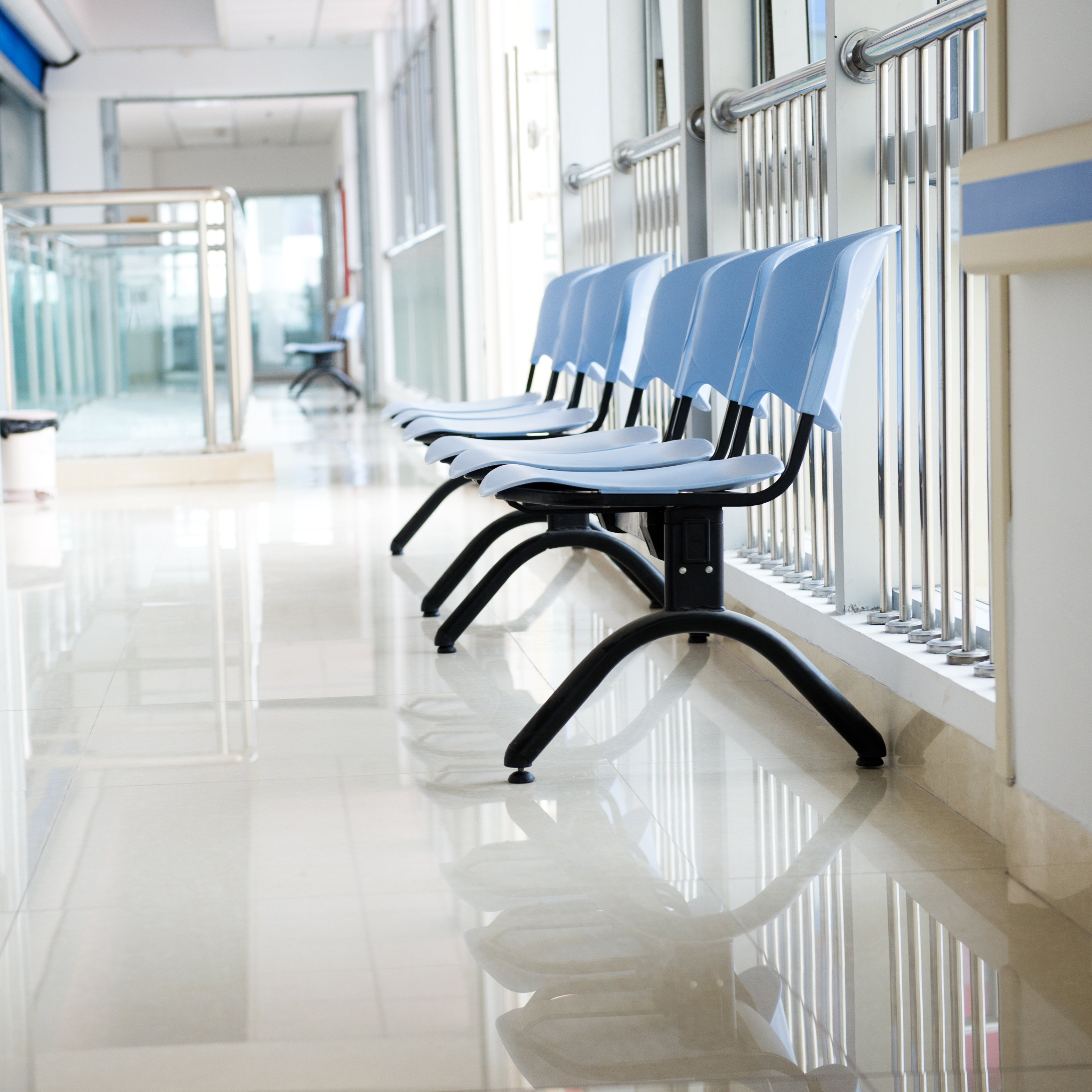 Chairs placed in a hospital hallway | Source: Shutterstock