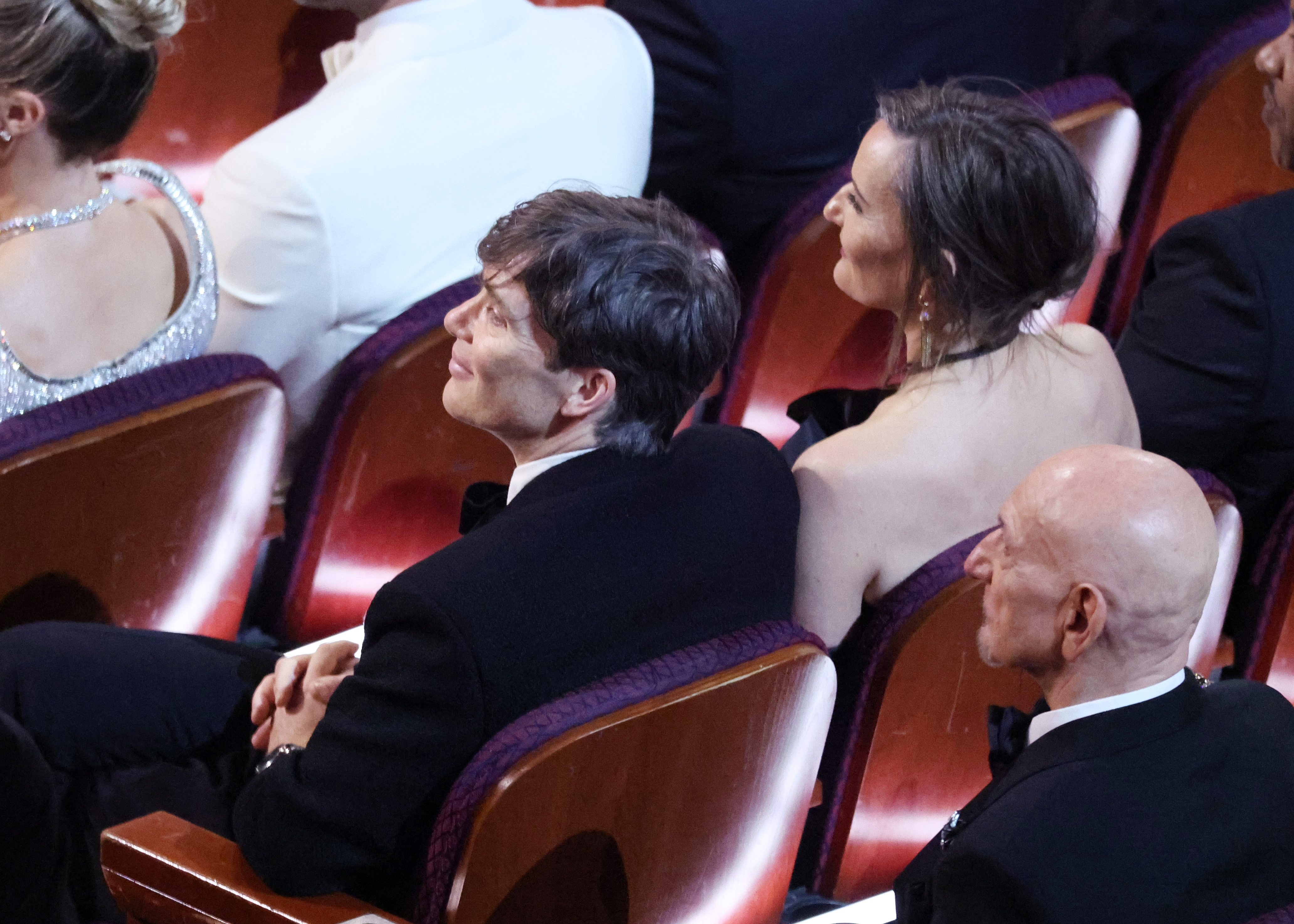 Cillian Murphy, Yvonne McGuinness and Ben Kingsley at the 96th Annual Oscars held at Dolby Theatre on March 10, 2024 in Los Angeles, California | Source: Getty Images