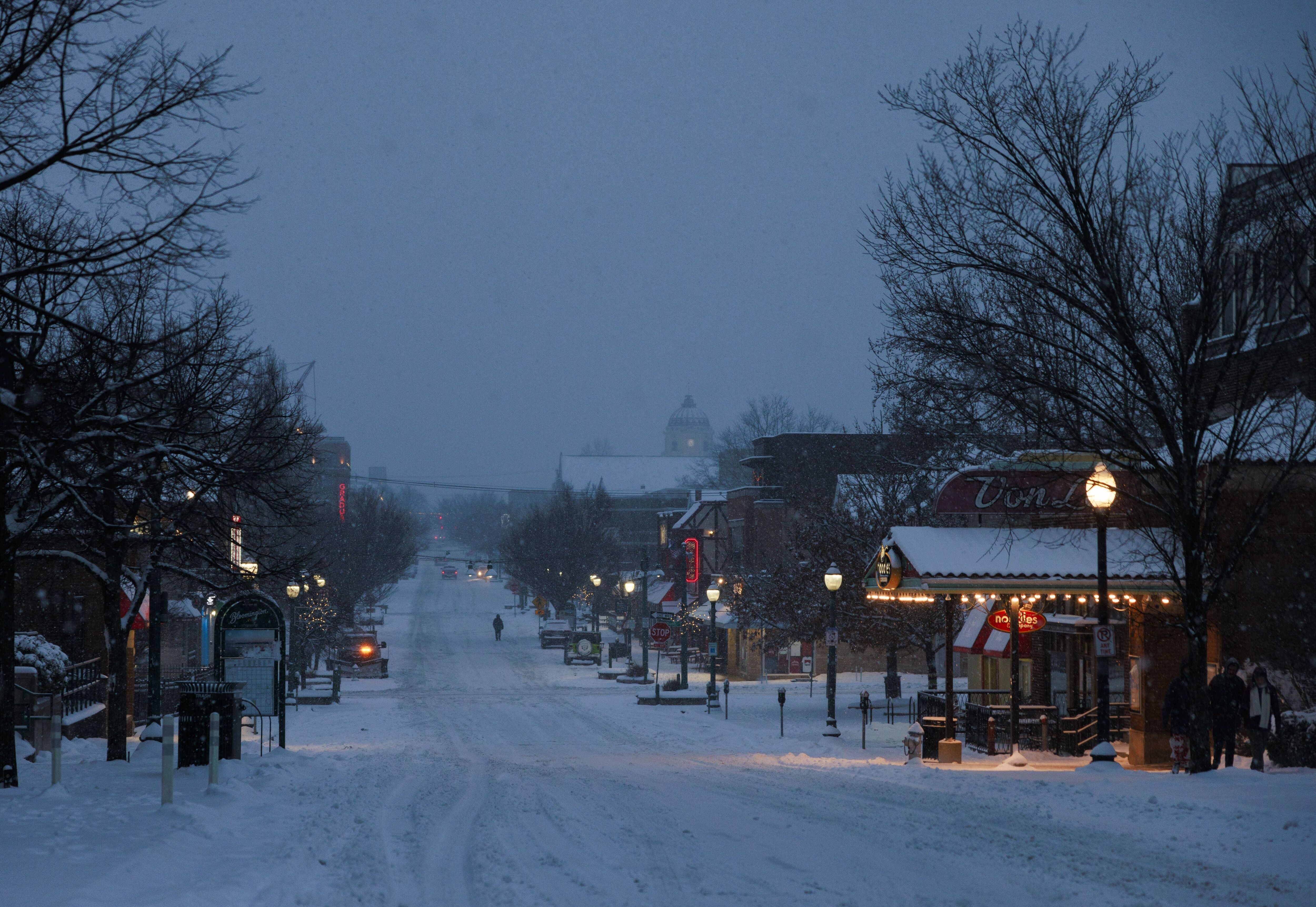 Snow covers Kirkwood Avenue during a major winter storm in Indiana, on January 5, 2025  | Source: Getty Images