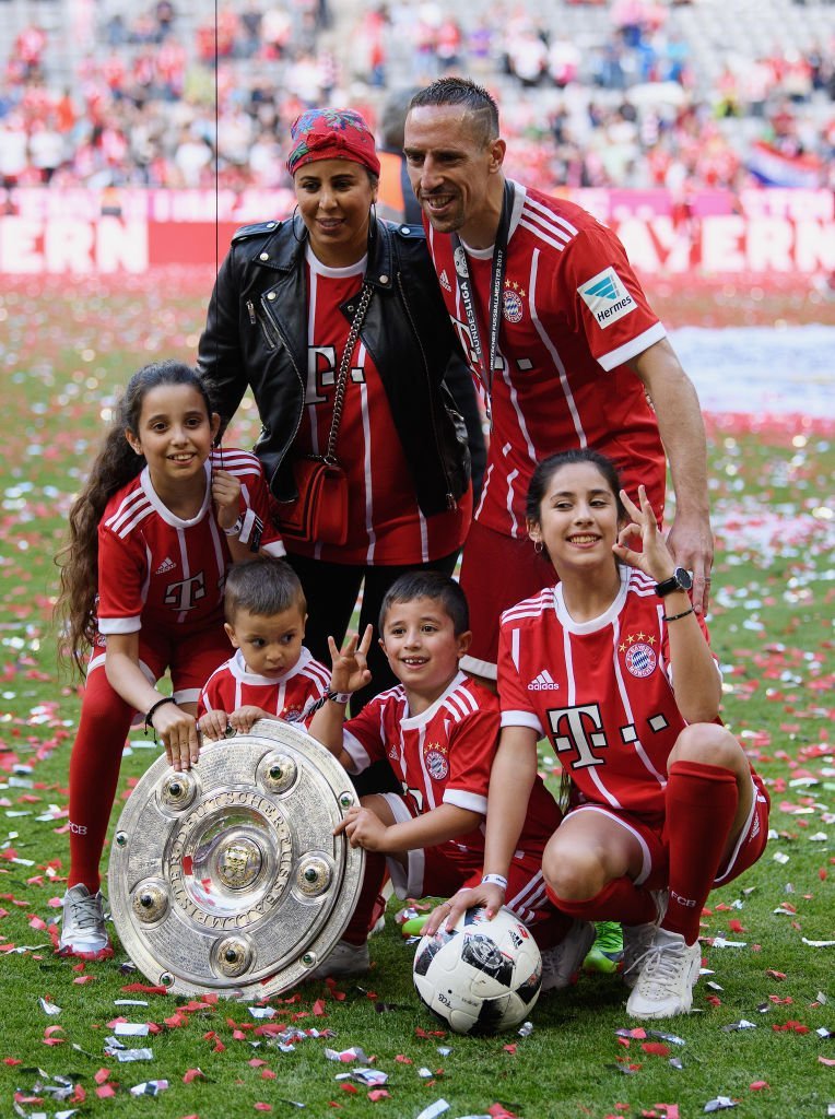 Franck Ribéry et sa famille le 20 mai 2017 à Munich. l Source : Getty Images