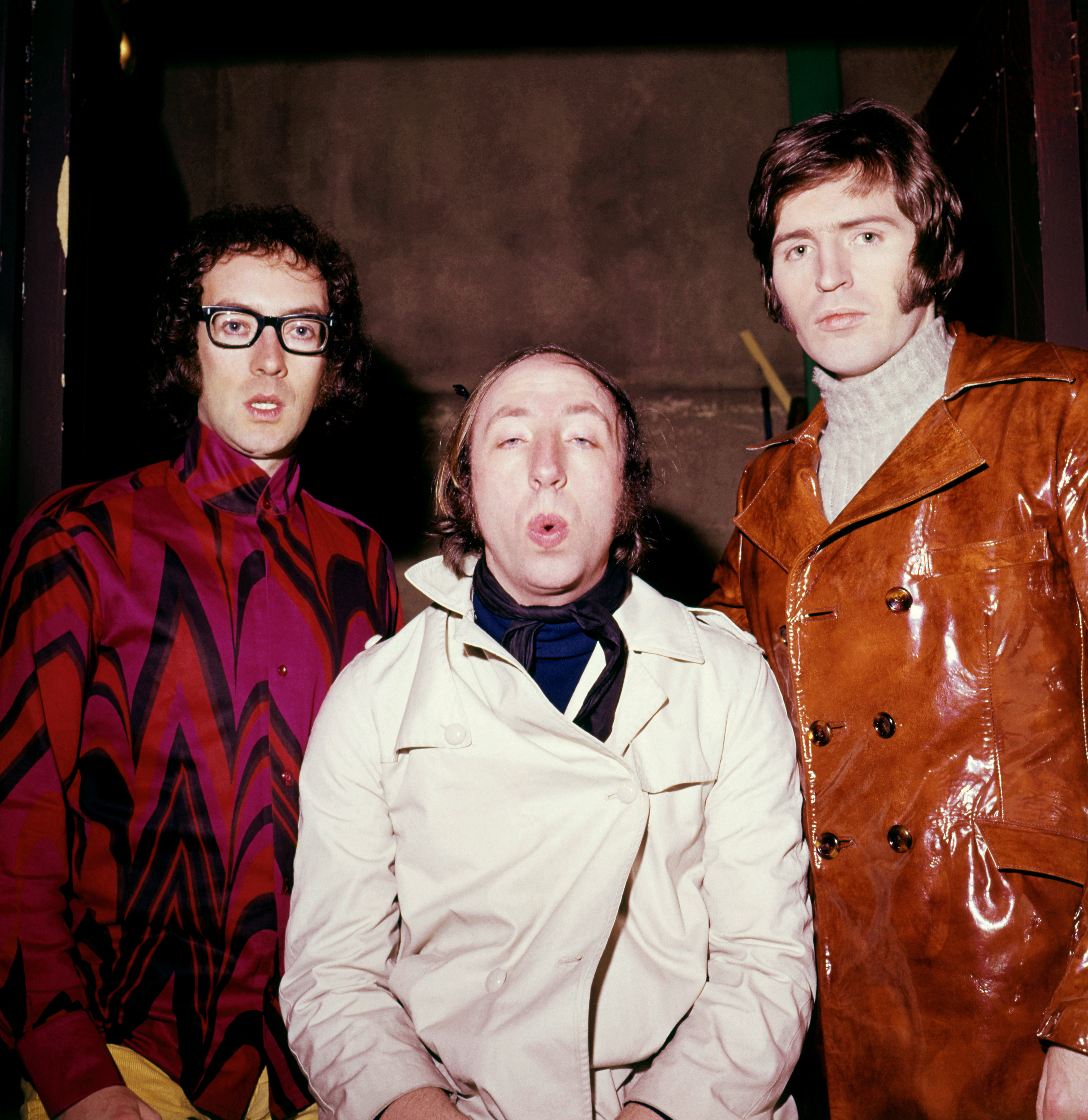 Members of the musical trio, The Scaffold, Roger McGough, John Gorman, and Michael McCartney in London, England in 1966 | Source: Getty Images