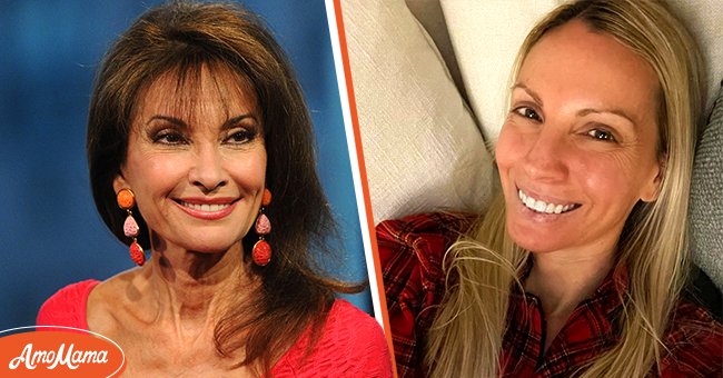 Photo of Hollywood star, Susan Lucci [left] A selfie of Susan Lucci's daughter Liza [right] | Photo: instagram.com/lizahuber  Getty Images