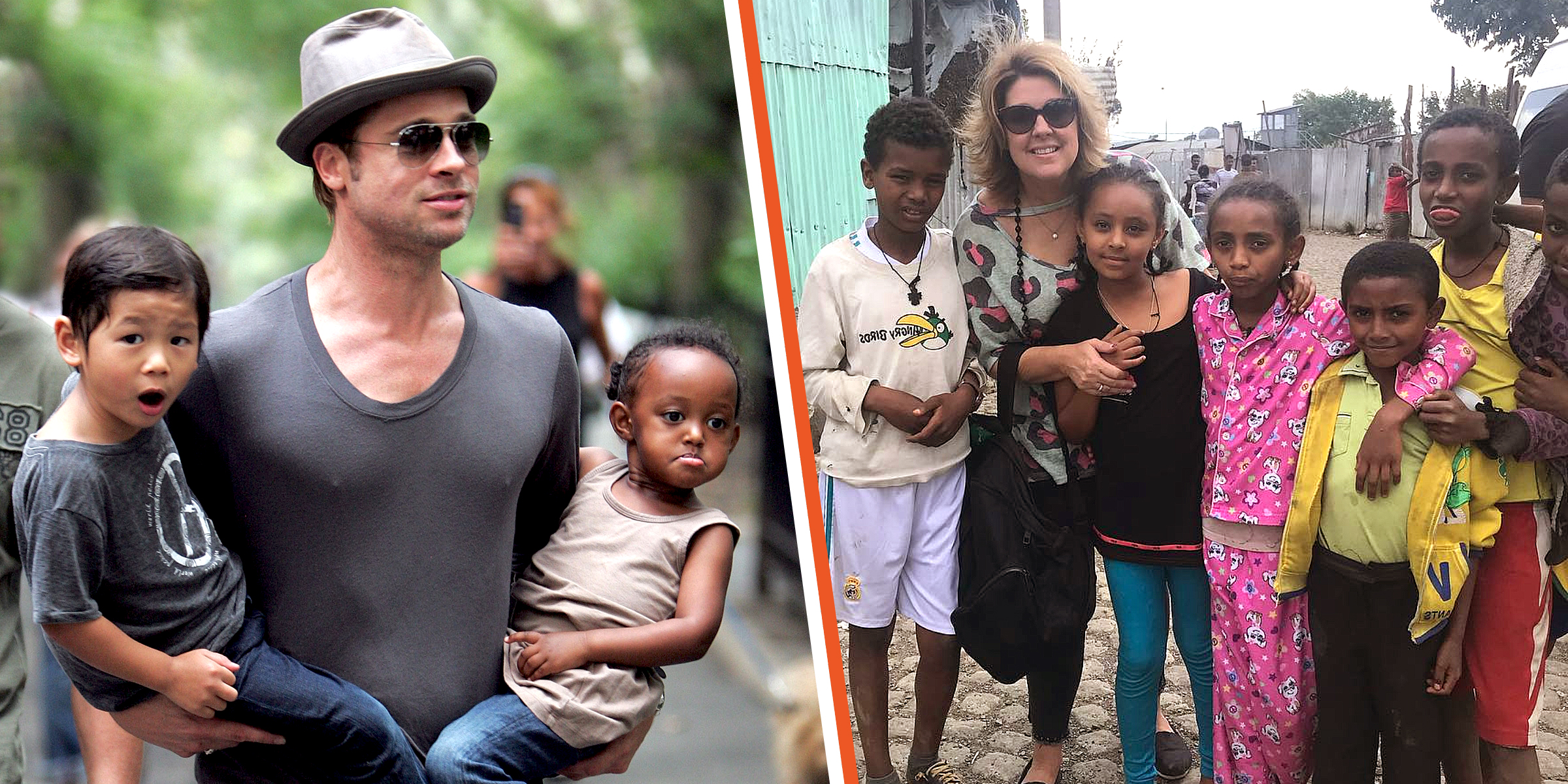 Brad Pitt mit seinen Kindern | Julie Pitt Neal mit Kindern | Quelle: Getty Images | Instagram.com/julieneal05