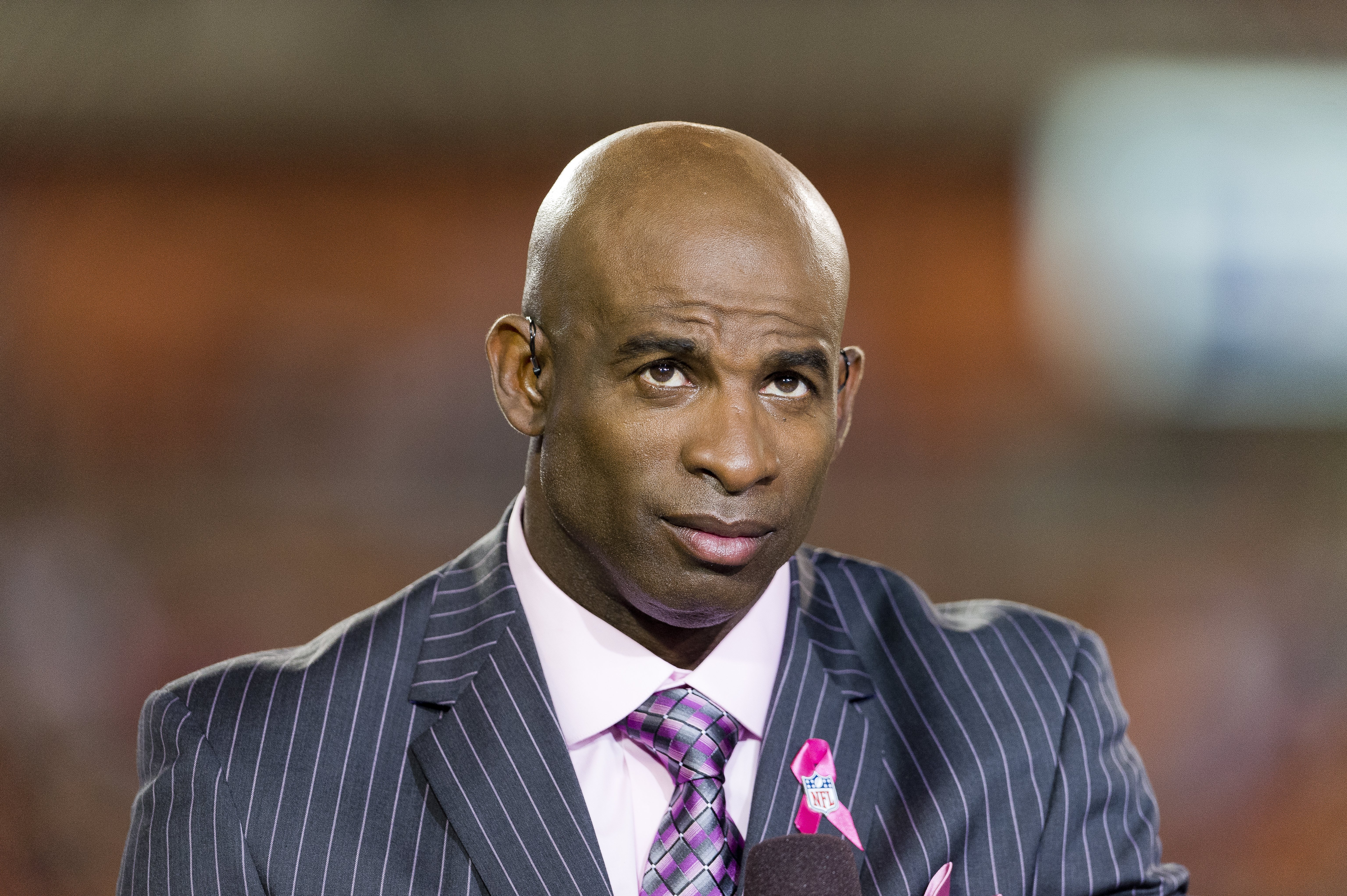 Deion Sanders on the set of NFL Network prior to the game between the Buffalo Bills and the Cleveland Browns at FirstEnergy Stadium in Cleveland, Ohio | Photo: Jason Miller/Getty Images