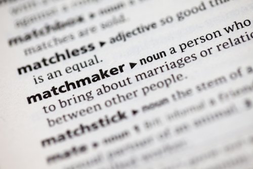 Close up of the dictionary definition of the word matchmaker. | Source: Shutterstock.