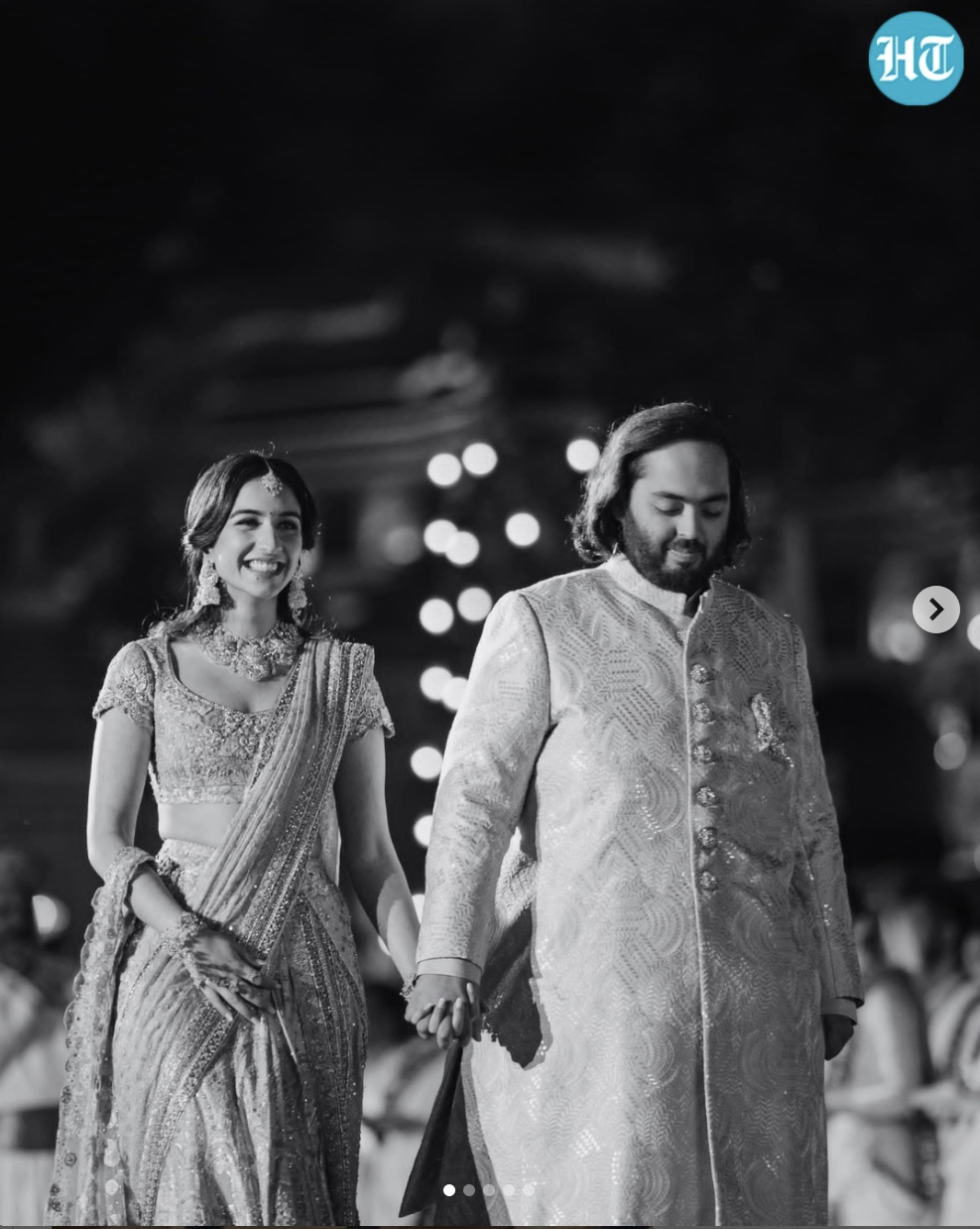 Radhika Merchant and Anant Ambani during their pre-wedding activities in March 2024 | Source: instagram/hindustantimes