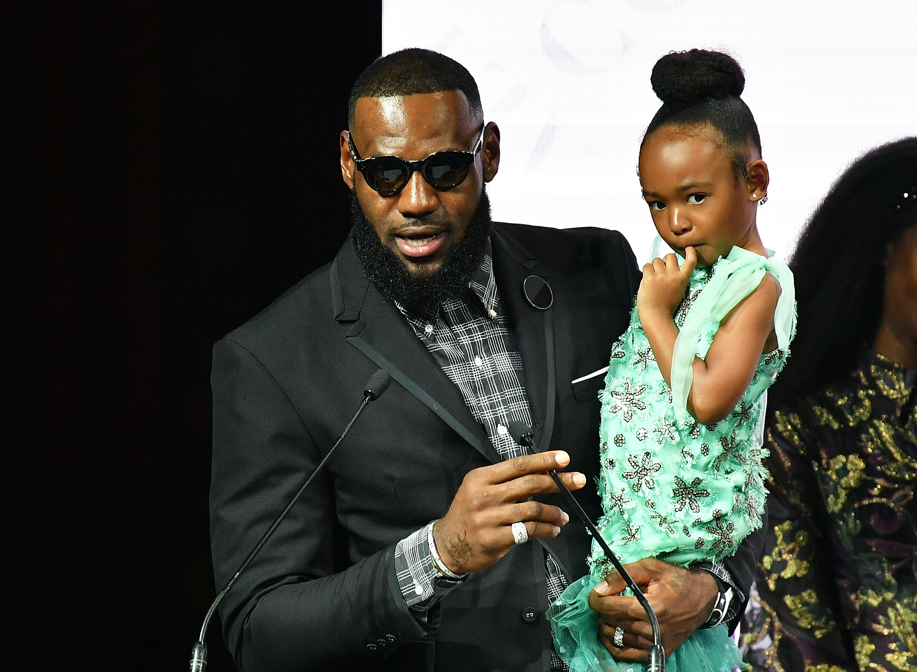 LeBron James, recepient of Icon 360 Award and daughter Zhuri James attend Harlem's Fashion Row during New York Fahion Week at Capitale on September 4, 2018, in New York City | Source: Getty Images